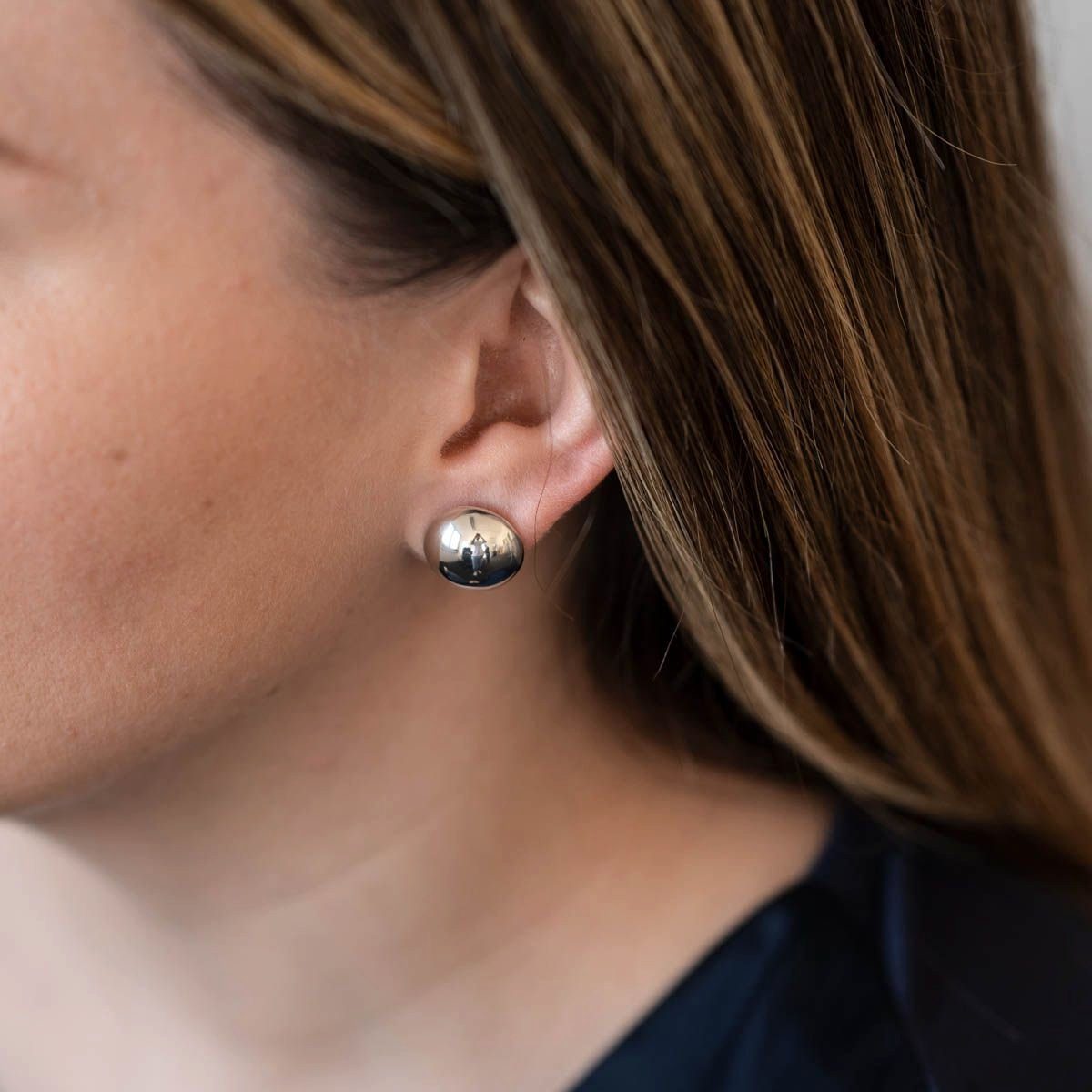 Materia Paar Ohrstecker Damen Silber Halbkugel Rund Ø12mm SO-19, 925 Sterli günstig online kaufen