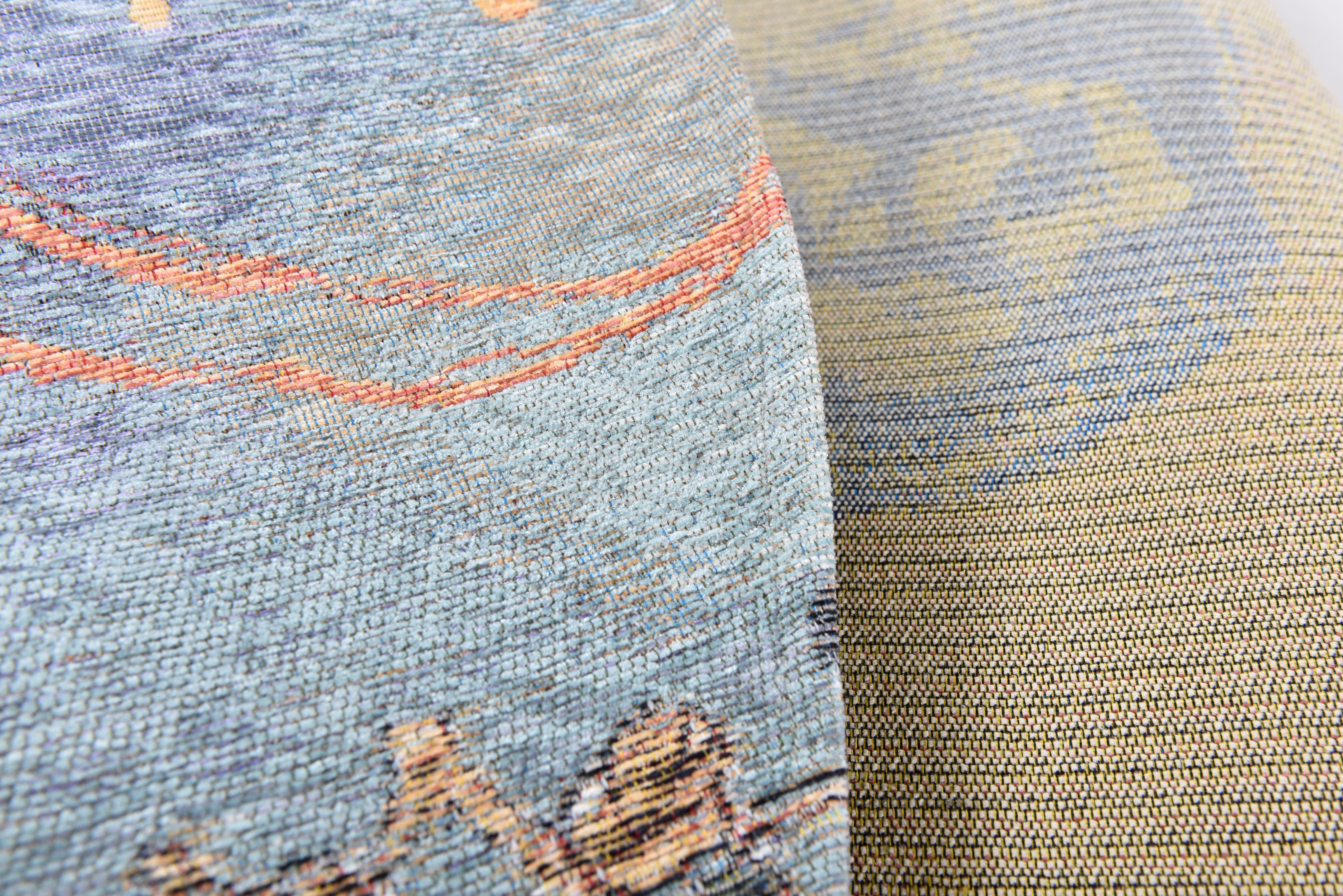 Gino Falcone Teppich Cosima-106, rund, Höhe: 3 mm, flachgeweber Jaquard-Teppich, mit Chenillegarn, modernes Design