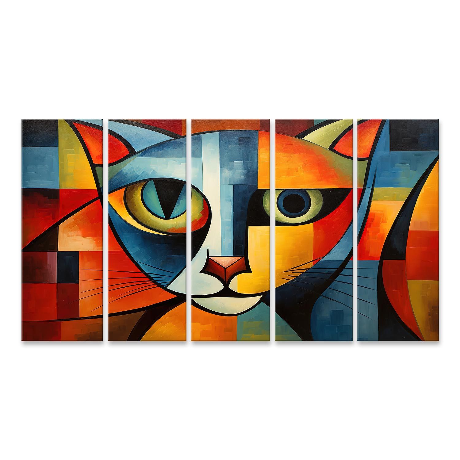 Leinwandbild Abstrakte Katze Malerei Stil Pablo Picasso Haustiere Kunst Bilder