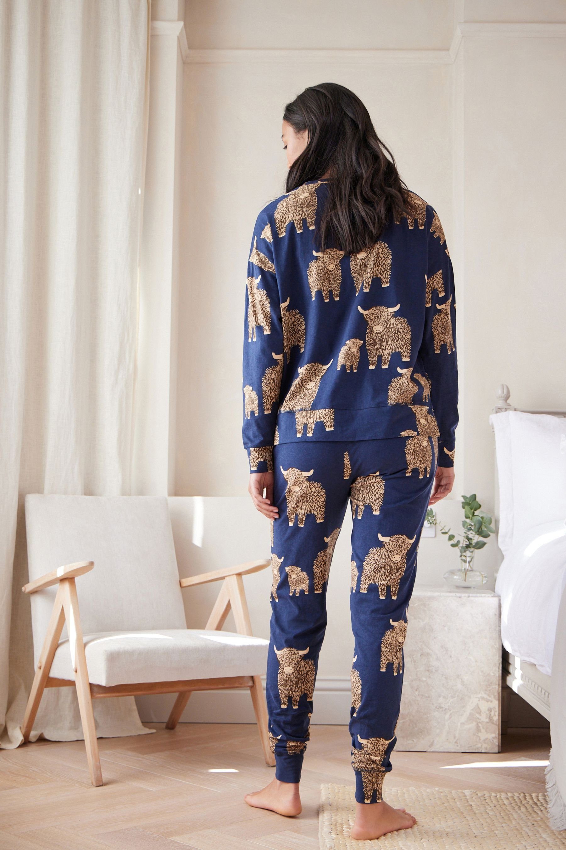 Next tlg) (2 Langärmeliger Pyjama Navy Hamish Baumwolle Pyjama Blue aus