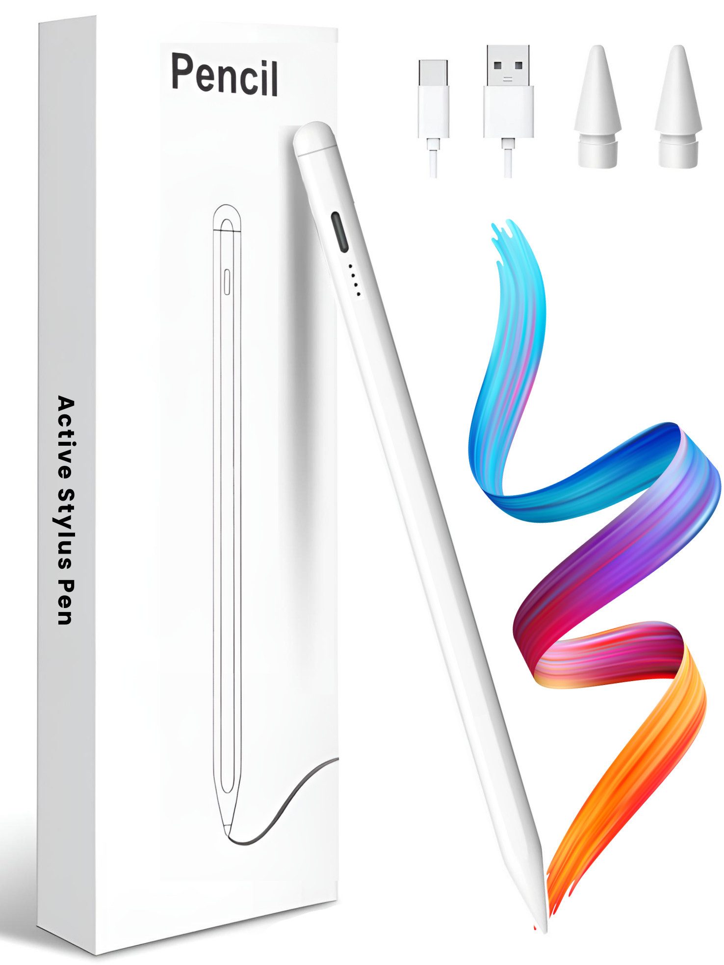 Eingabestift Stift für iPad USB-C (2018-2024) Schnellladen für Apple iPads