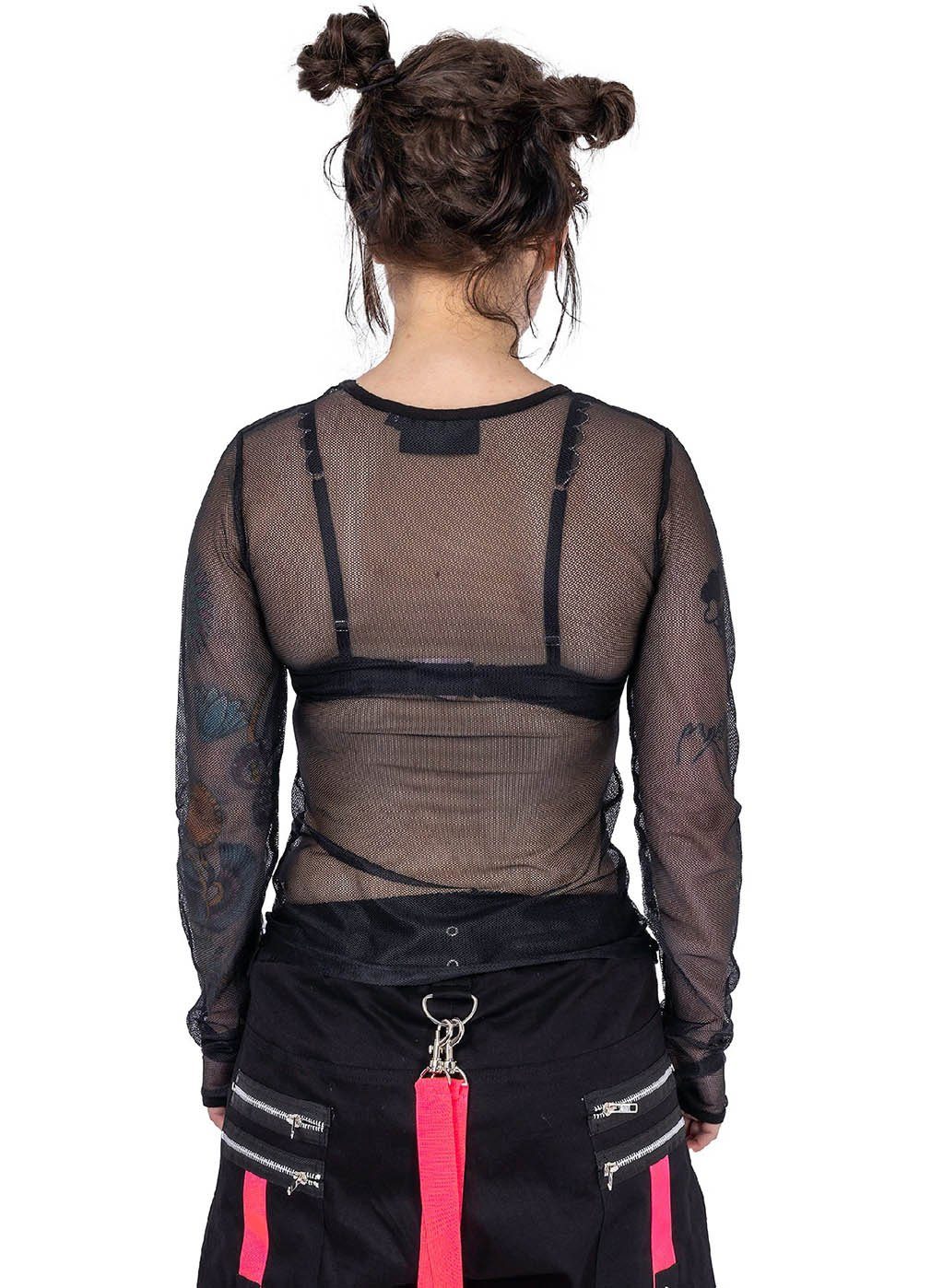 Poizen Industries Longsleeve Langarm Netz Top Future Schwarz günstig online kaufen