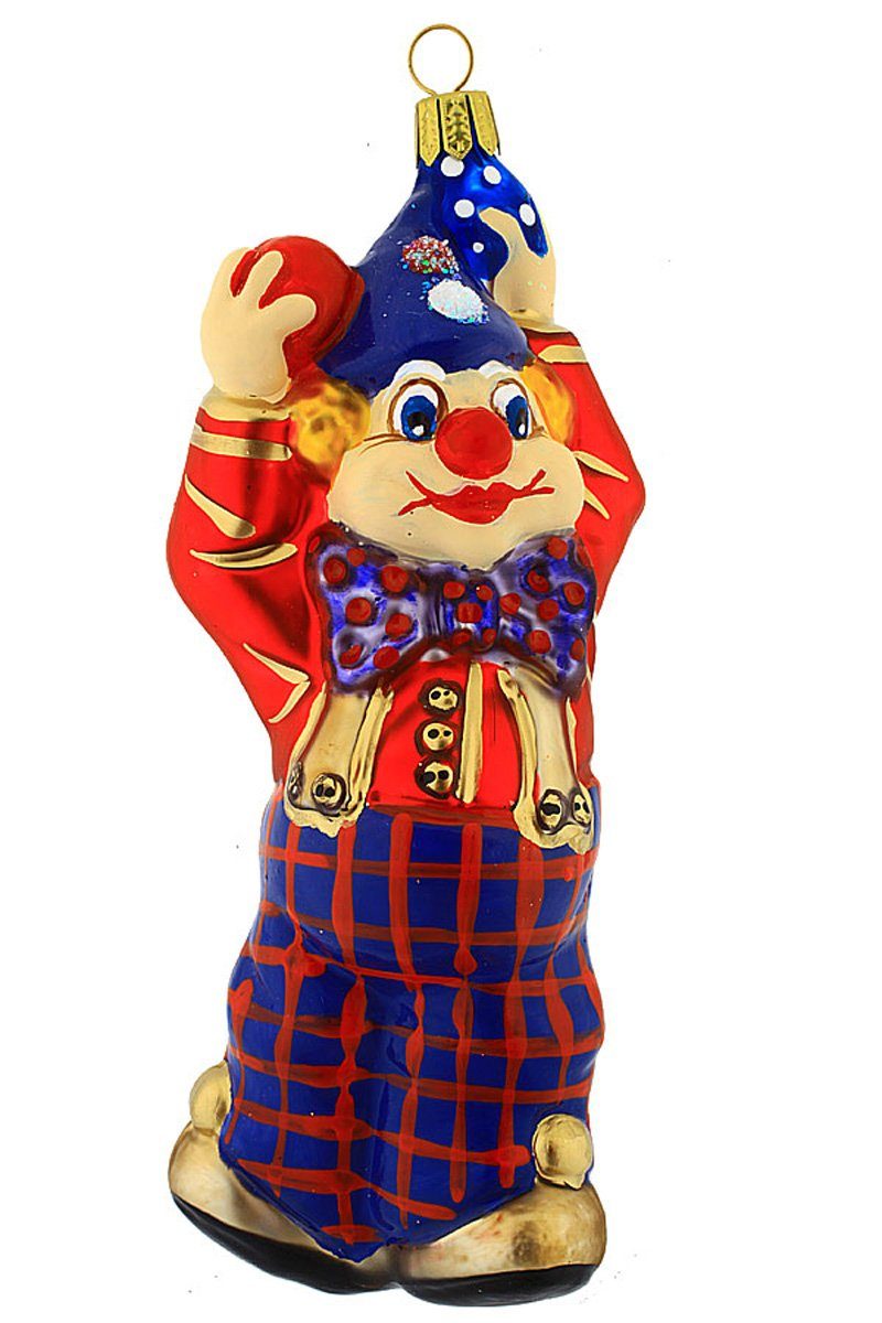 handdekoriert Dekohänger - mundgeblasen - Christbaumschmuck Hamburger Clown, Weihnachtskontor
