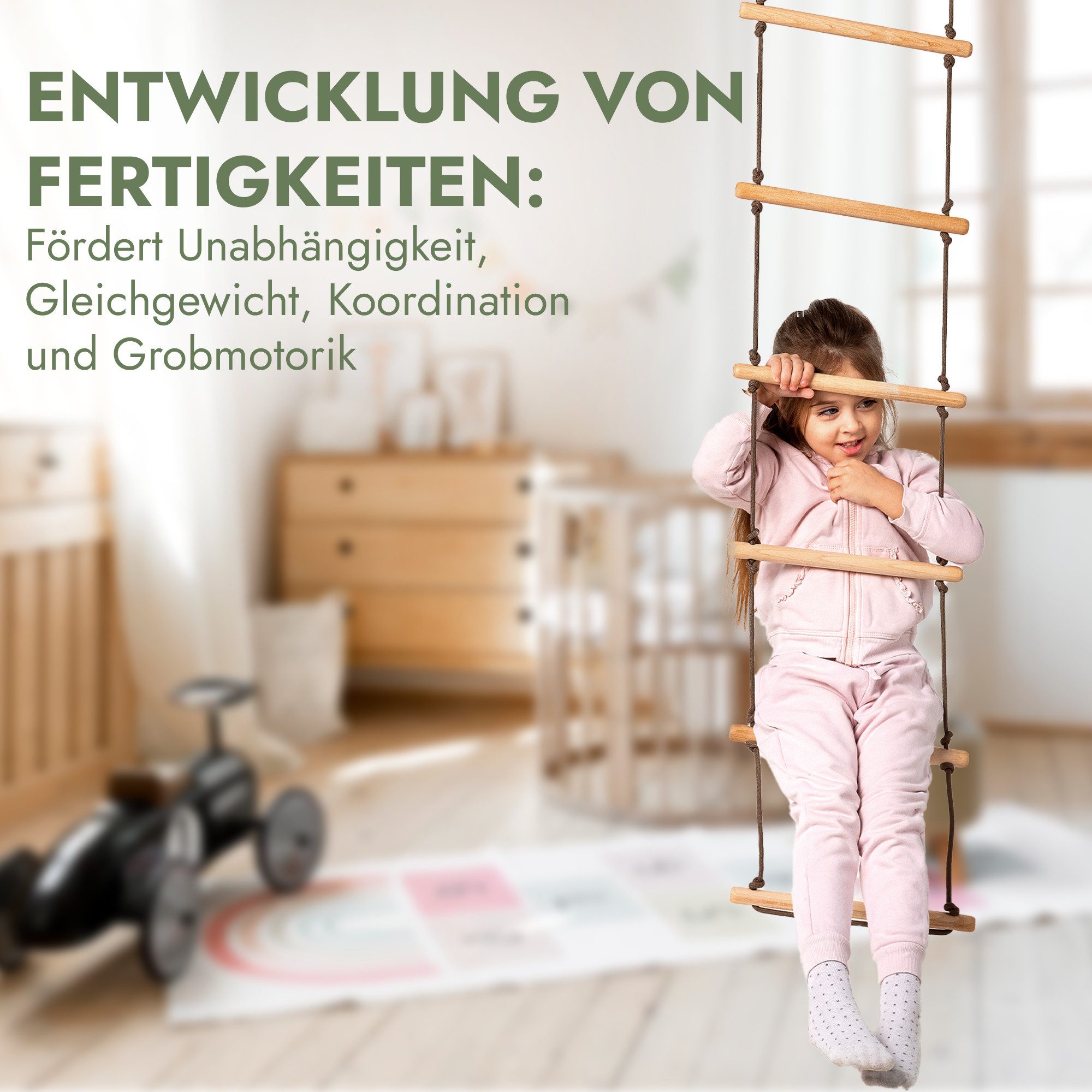 Goodevas Klettergerüst Multifunktionale Schwedenwand & Klettergerüst für Kinder, (3-St) – Bild 5 von 5