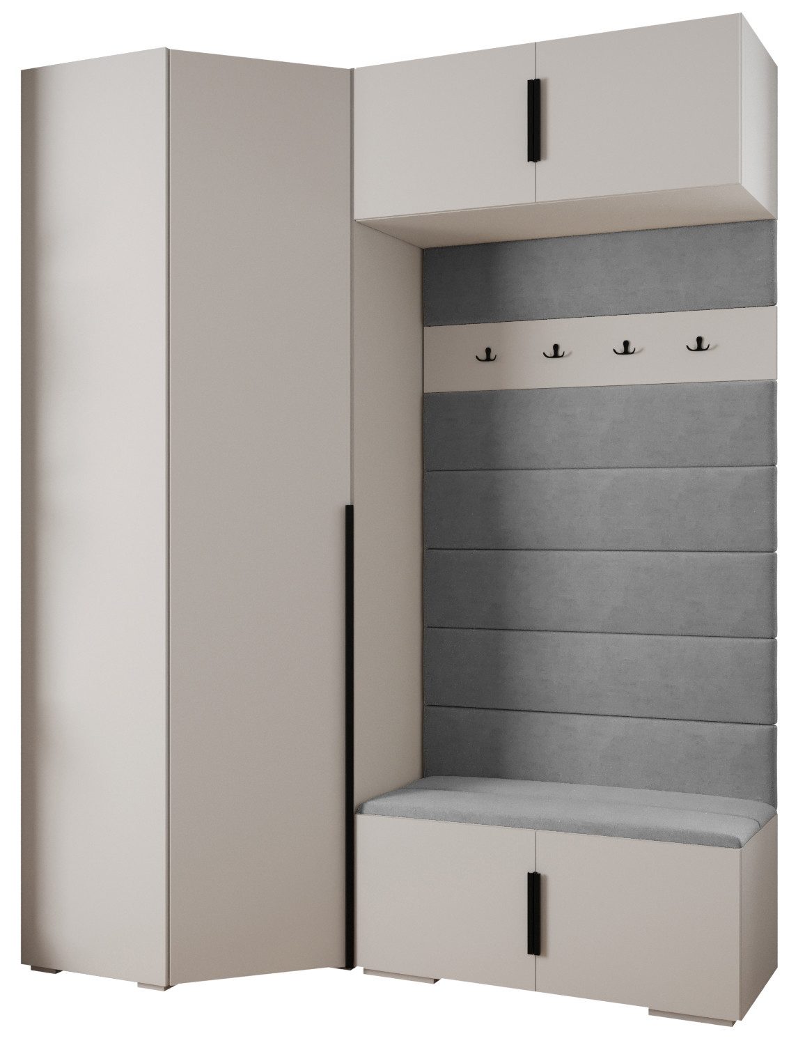 ABIKS MÖBEL Kompaktgarderobe INOVA 1 SATZ 21 Möbelset, Garderobe mit Kleiderstange und Regalen