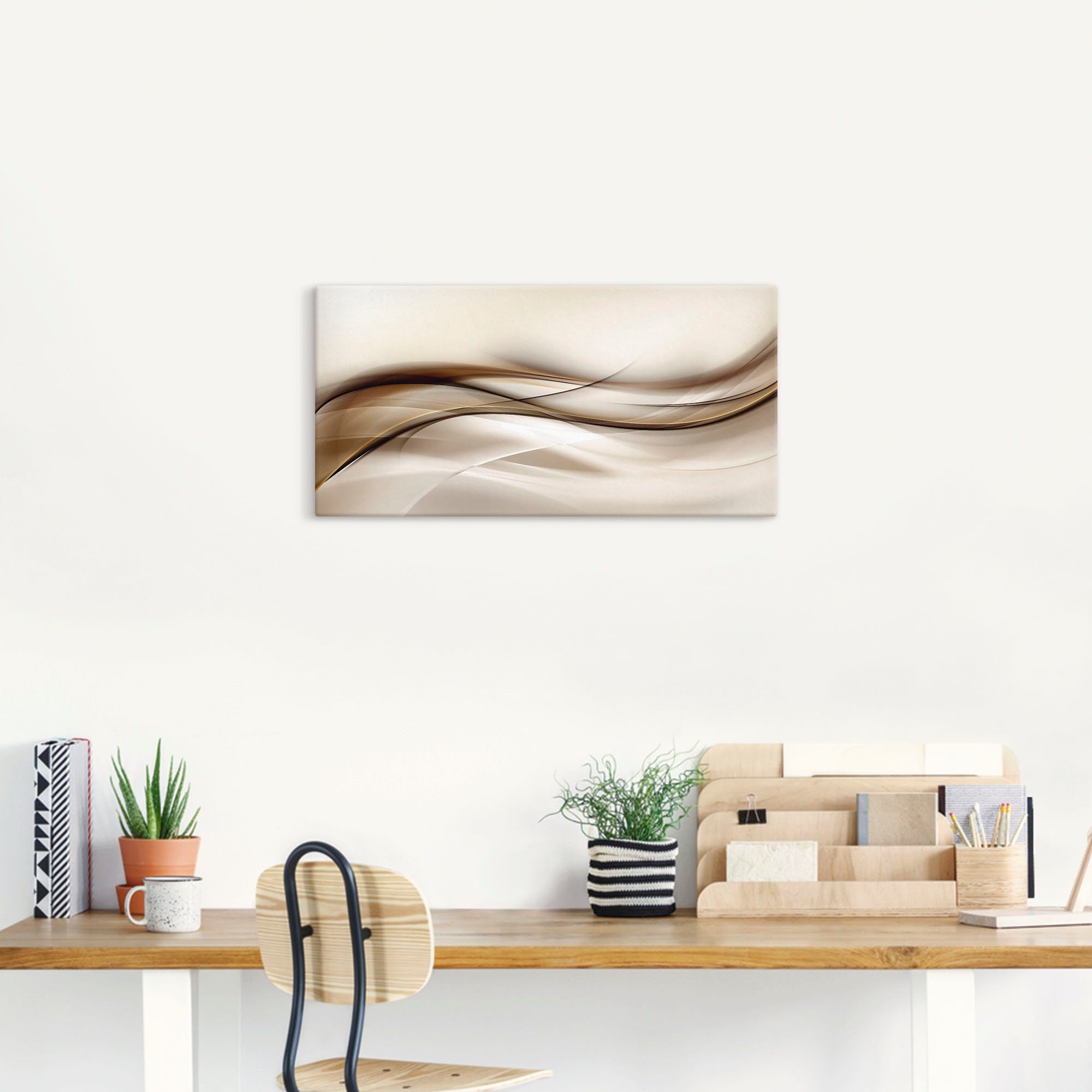 Artland Wandbild Braune abstrakte Welle, Muster (1 St), als Alubild, Leinwandbild, Poster in verschied. Größen – Bild 2 von 5