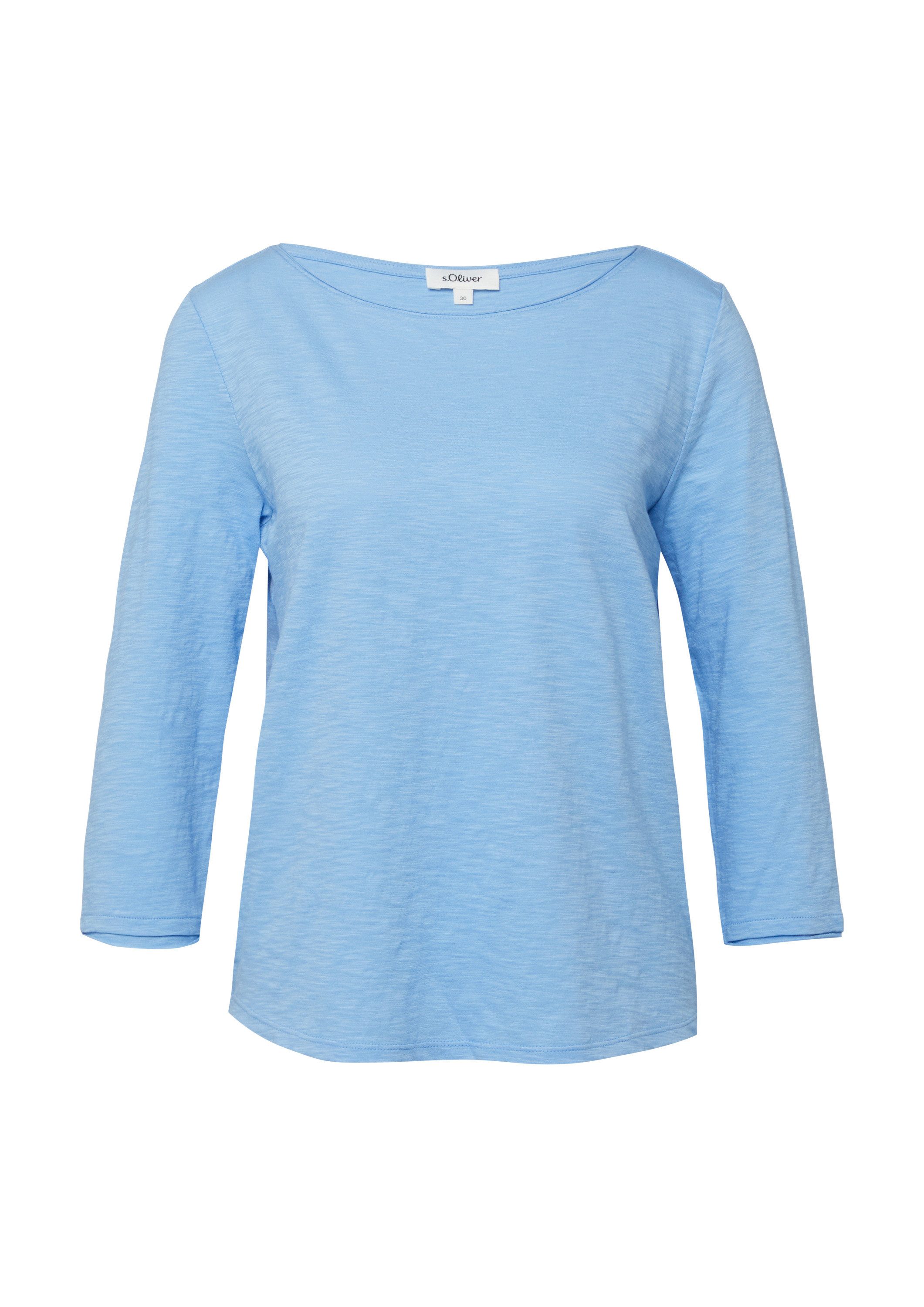 s.Oliver 3/4-Arm-Shirt T-Shirt Shirt mit Flammgarnstruktur und 3/4-Ärmeln günstig online kaufen
