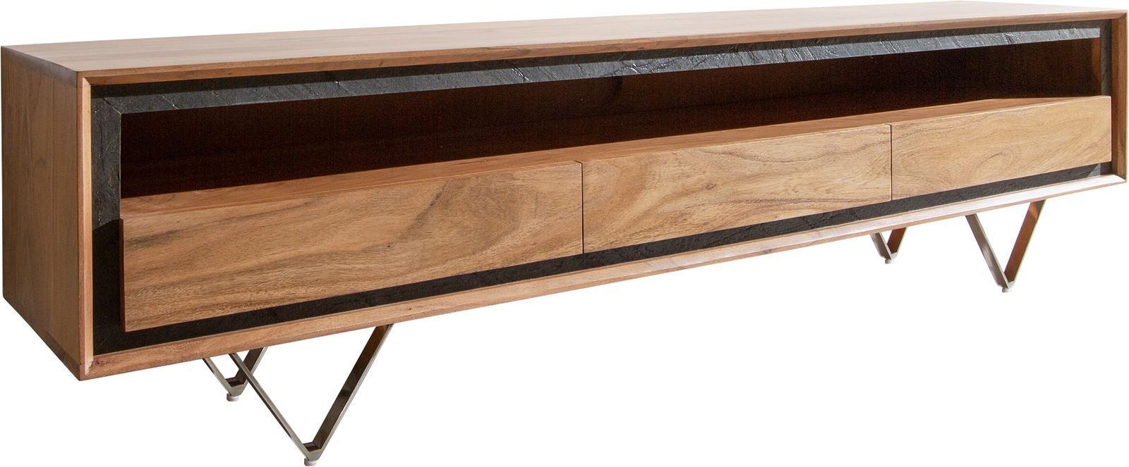 DELIFE Lowboard Stonegrace, Akazie Natur 175 günstig online kaufen