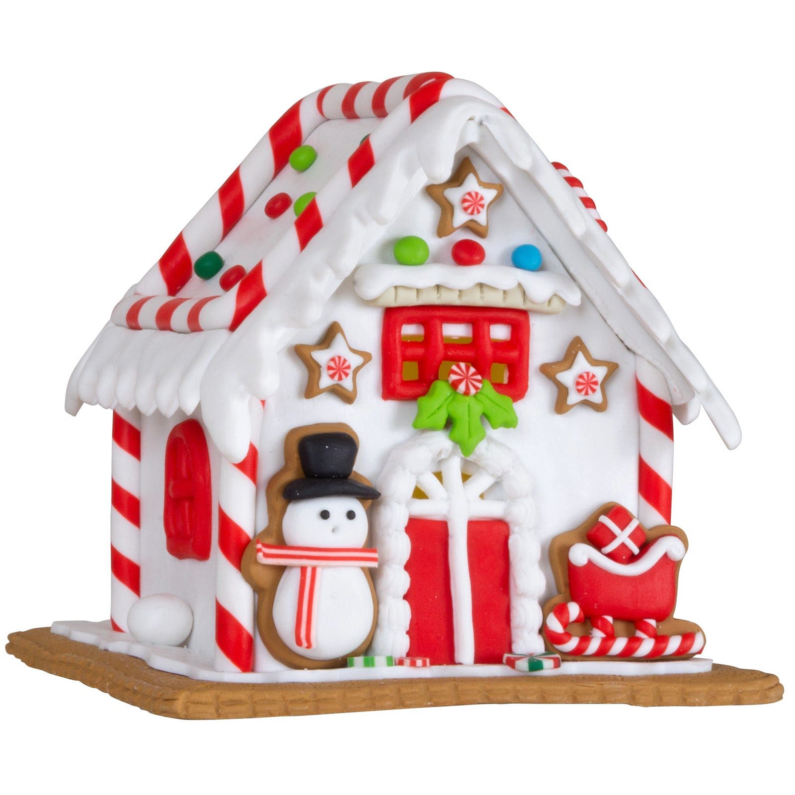 Christmas Paradise Weihnachtshaus Lebkuchenhaus mit LED 13 cm, Weihnachtsdeko, weiß, leuchtet