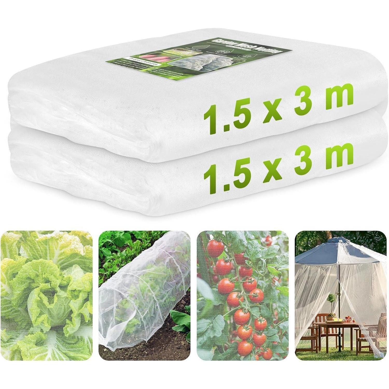 Abdeckhaube Gemüseschutznetz 1,5x3m Insektenschutznetz Feinmaschig Garten