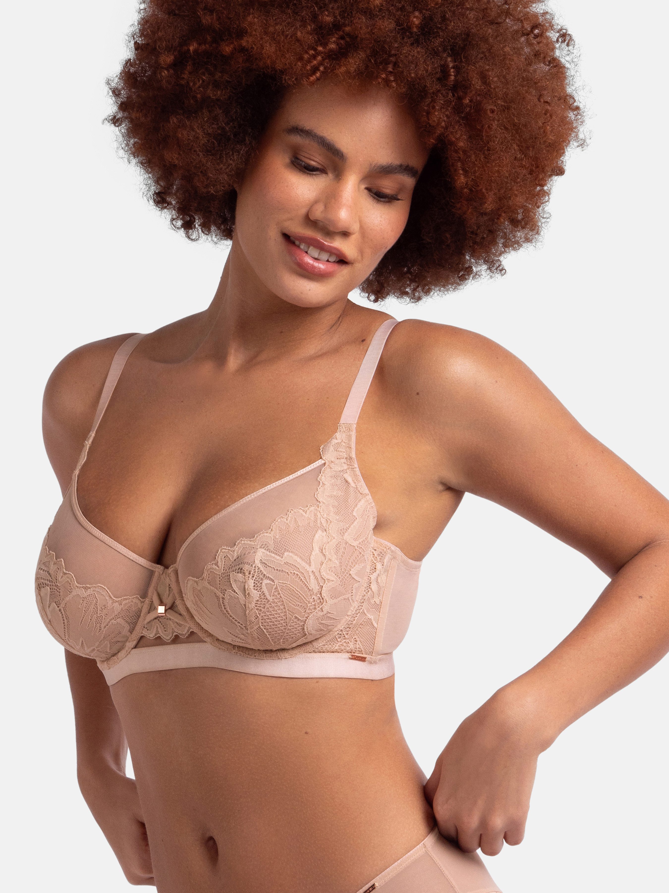 Dorina Bügel-BH (1-tlg) Curves mit feinem Spitzenbesatz