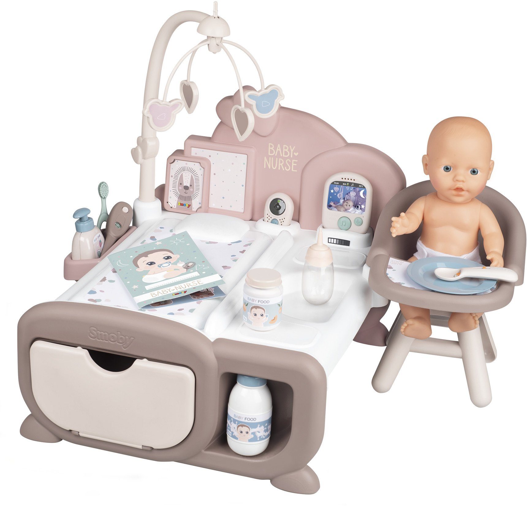 Smoby Puppen Spielcenter Spielzeug Puppen Baby Nurse Puppen Bett und  Waschtisch 7600220375