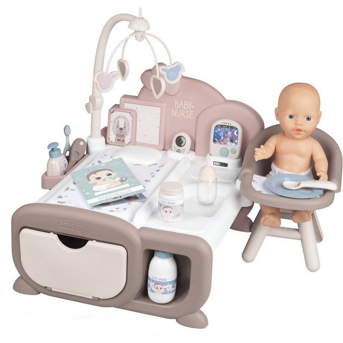 Smoby Puppen Pflegecenter Baby Nurse Cocoon Puppen-Spielzimmer 3in1 mit Puppe