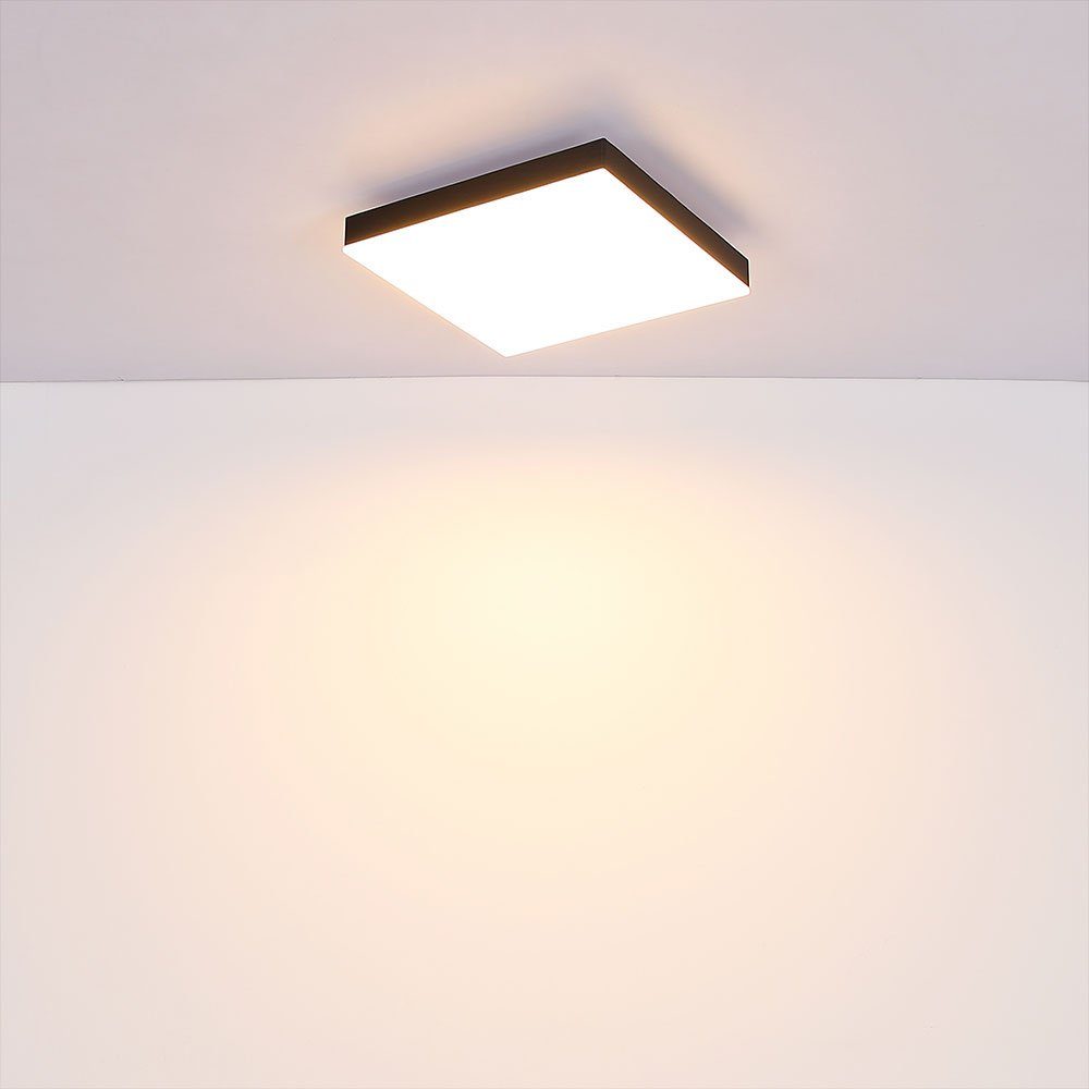 Globo Wohnzimmerlampe Deckenleuchte Deckenlampe 30x30 LED Schwarz-matt cm Deckenleuchte, Metall