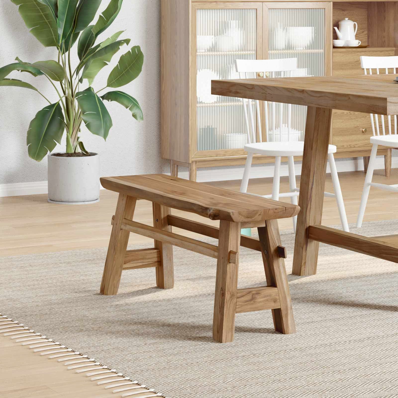 vidaXL Sitzbank Bank Natur 100 x 29 x 43,5 cm Massivholz (1-St)