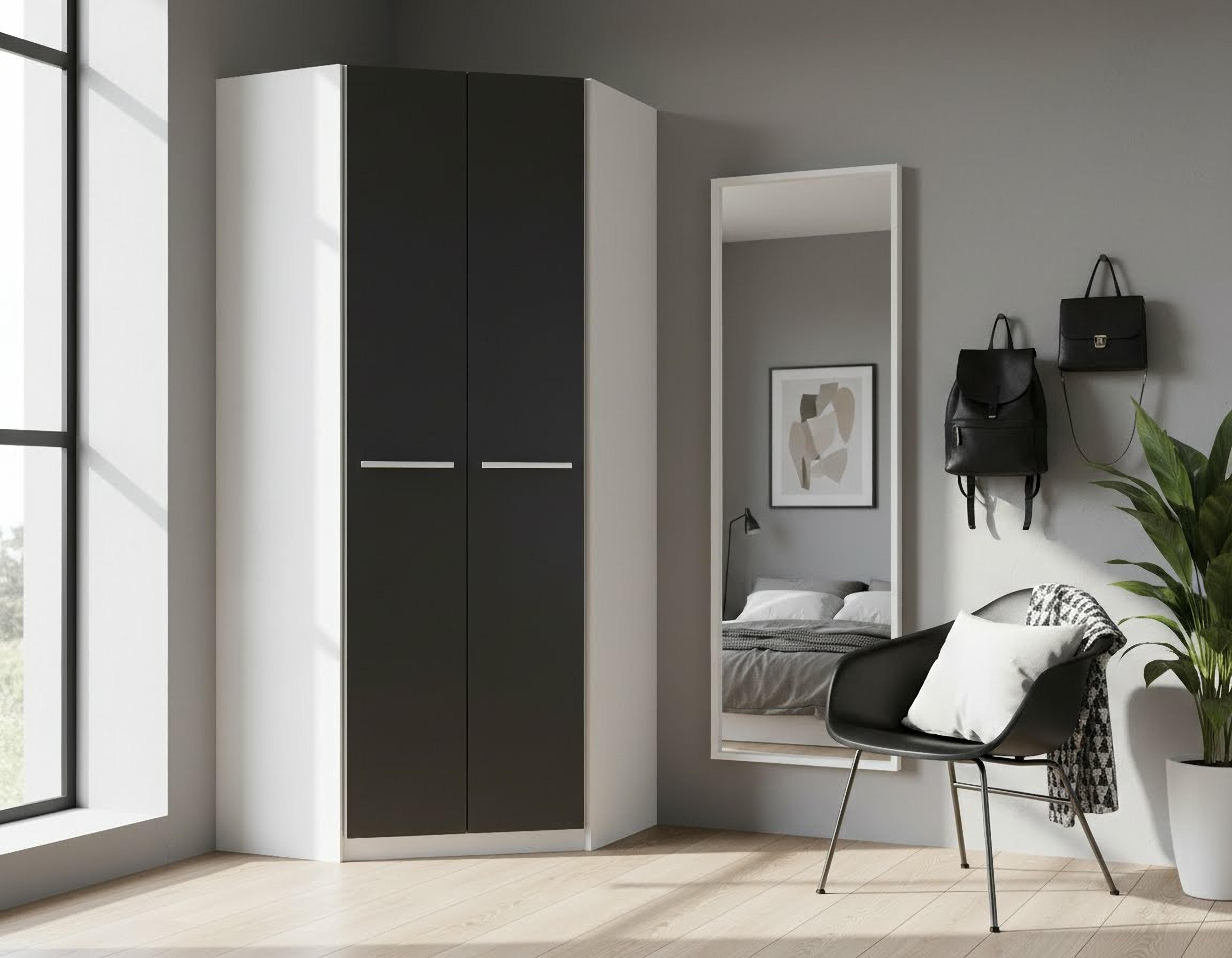 priess Eckkleiderschrank Barcelona Kleiderschrank Ecklösung Raumwunder in 2 Tiefen Schrank Eckschrank Garderobe – Bild 2 von 5