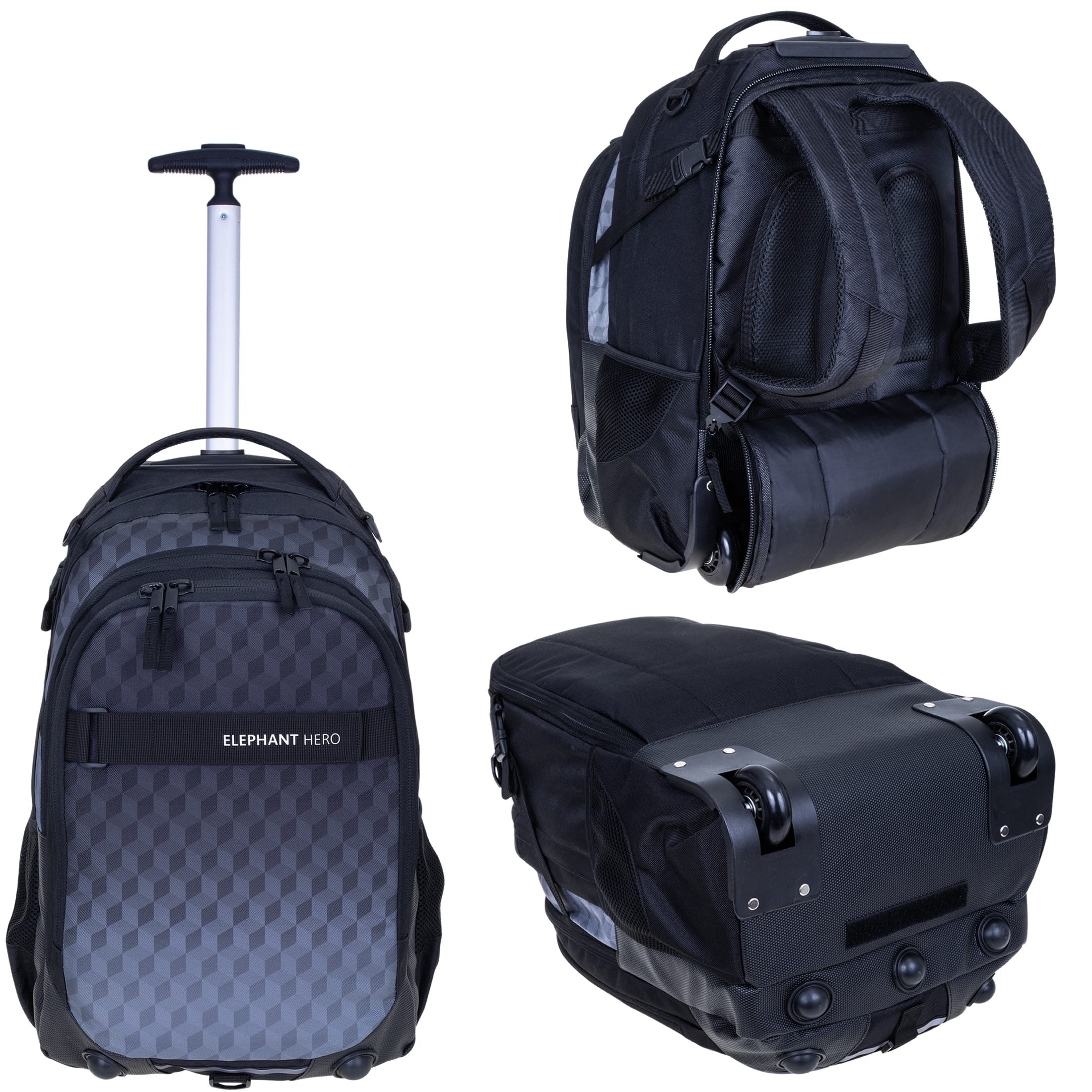 ELEPHANT Schulrucksack Schultrolley Trolley Hero Signature Schulrucksack (3 Teile Set), Rucksacktrolley Schule Rucksack Trolly, Sporttasche, Mäppchen Box +tsm