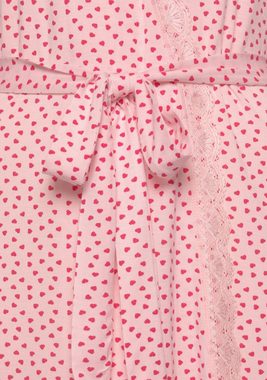 s.Oliver Kimono, Kurzform, Single-Jersey, Gürtel, mit Herzchendruck und Spitze