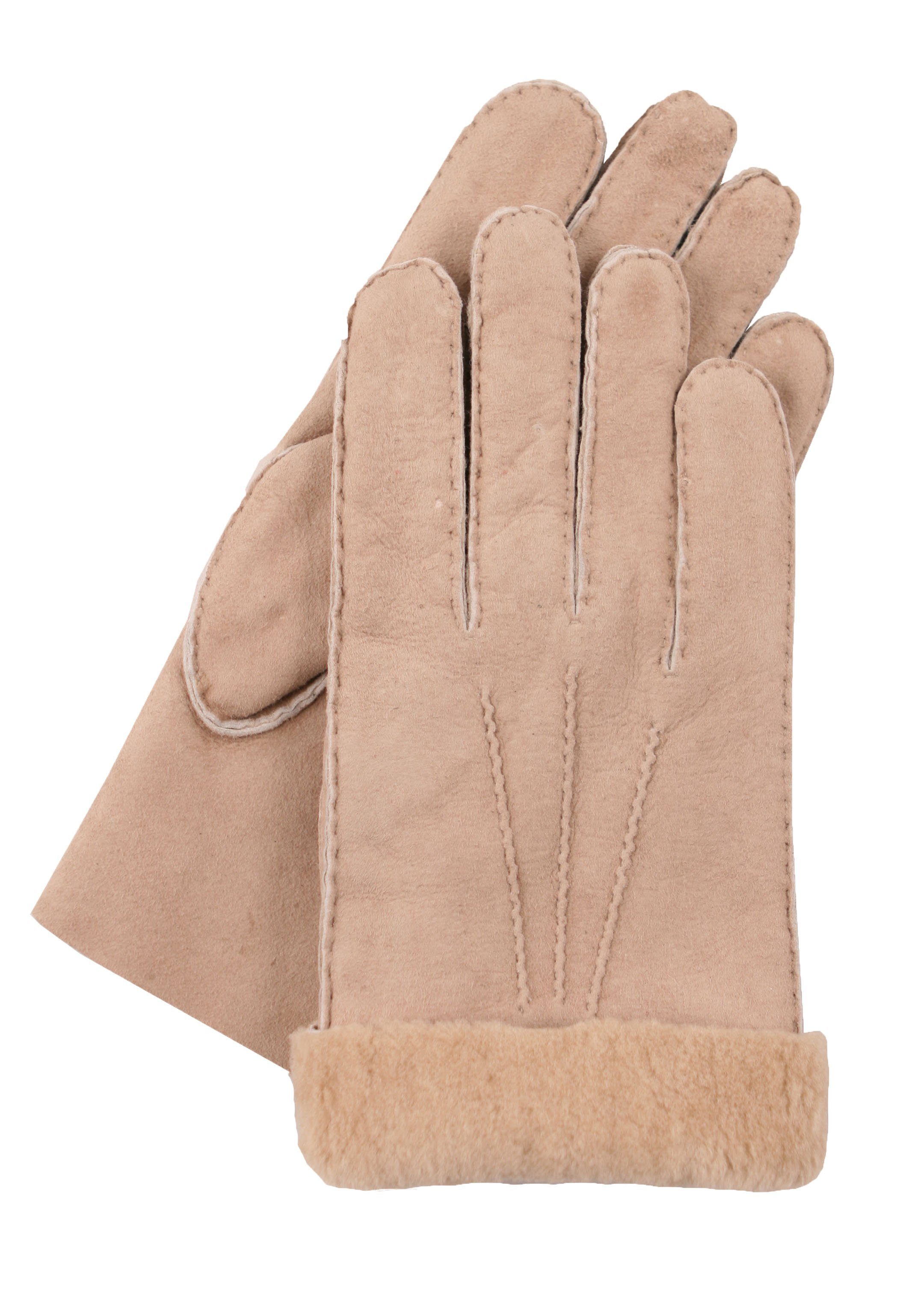 Lammfell echtem aus beige GRETCHEN Lederhandschuhe