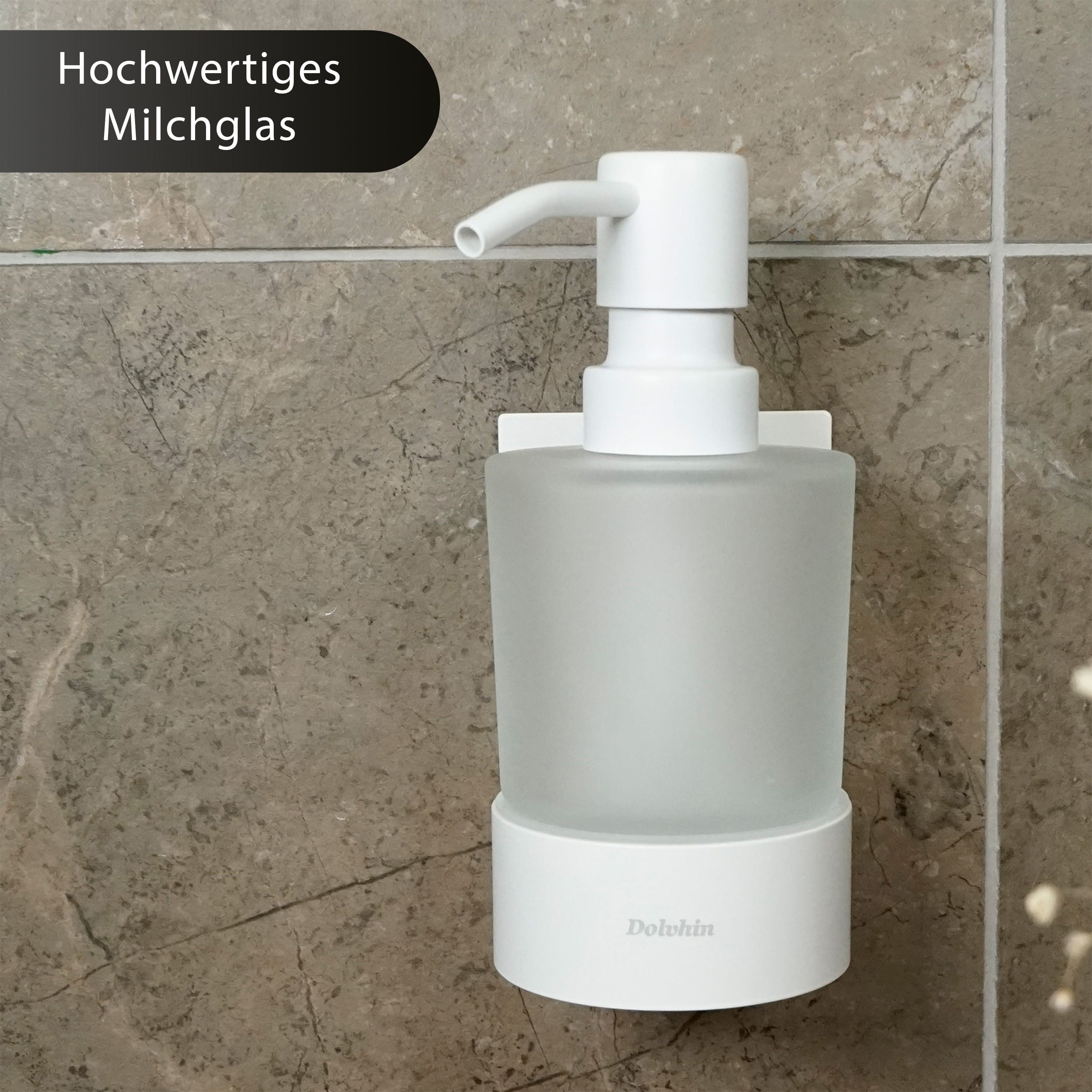 Dolvhin Seifenspender Wandmontage ohne Bohren, Glas Handseifenspender, Wand günstig online kaufen