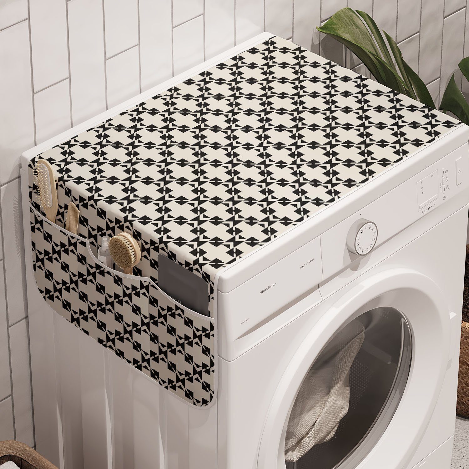 Gitter und Abakuhaus Waschmaschine für Anti-Rutsch-Stoffabdeckung Trockner, Creative-Rhombus Geometrisch Badorganizer
