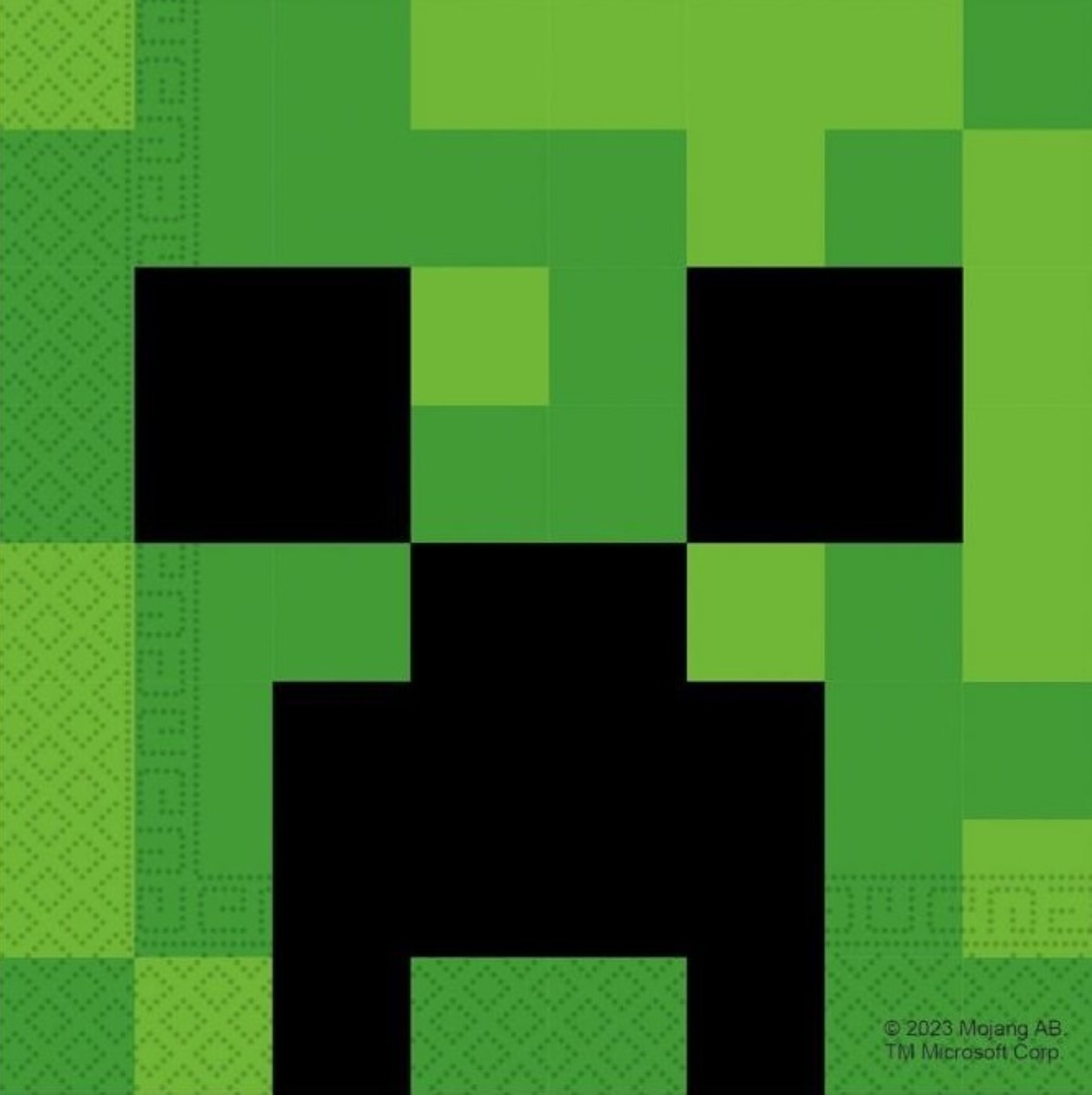 Minecraft Papierserviette Minecraft Party Servietten Creeper 33cm – 20 Stück – Geburtstag Deko, (1 St)