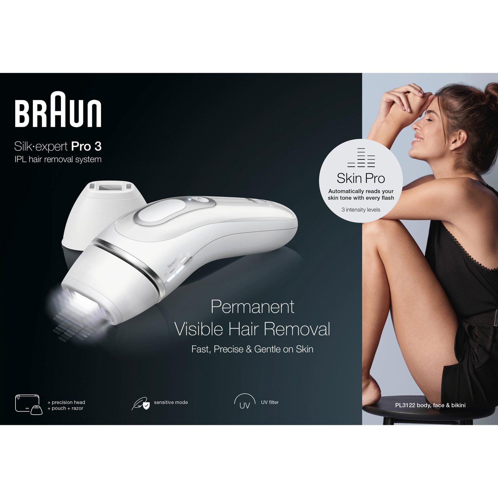 Braun IPL-Haarentferner IPL Silk·expert Pro 3 PL3122, IPL Haarentfernung mit dem Braun PL7