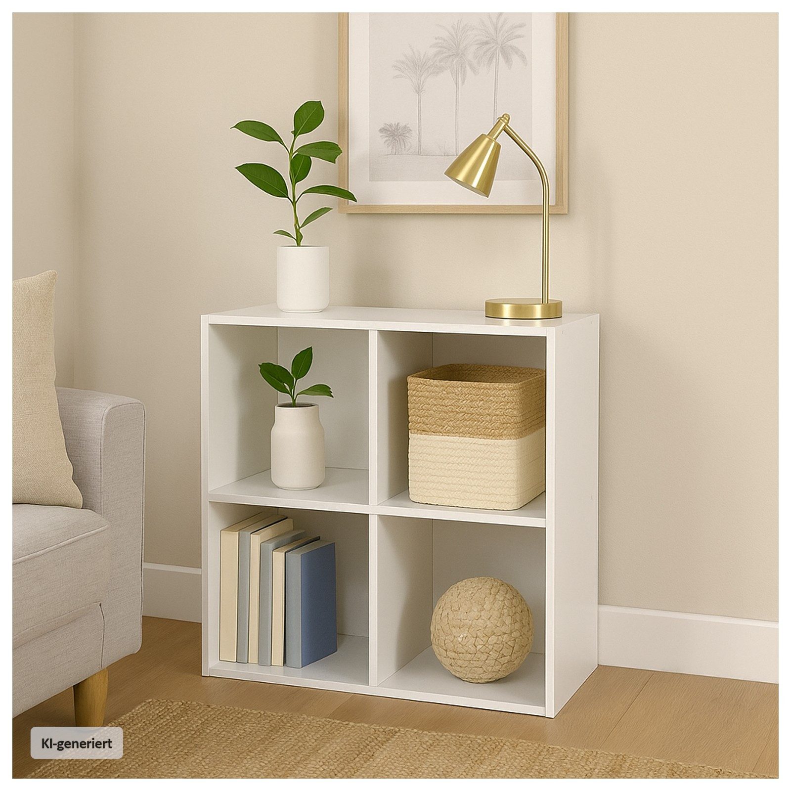 HTI-Living Standregal Regal 60x60 Thekla Weiß, Stück 1-tlg., Standregal 4 Regalfächer
