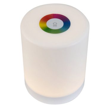 SATISFIRE LED Dekolicht Tischleuchte RGB Farbwähler + warmweiß Touch Funktion USB Ladefunktion, RGBW (rot, grün, blau, weiss)