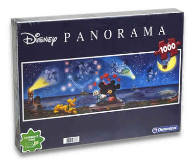 Clementoni® Puzzle Disney - Minnie & Micky Panorama Puzzle (1000 Teile), 1000 Puzzleteile, Panorama Puzzle