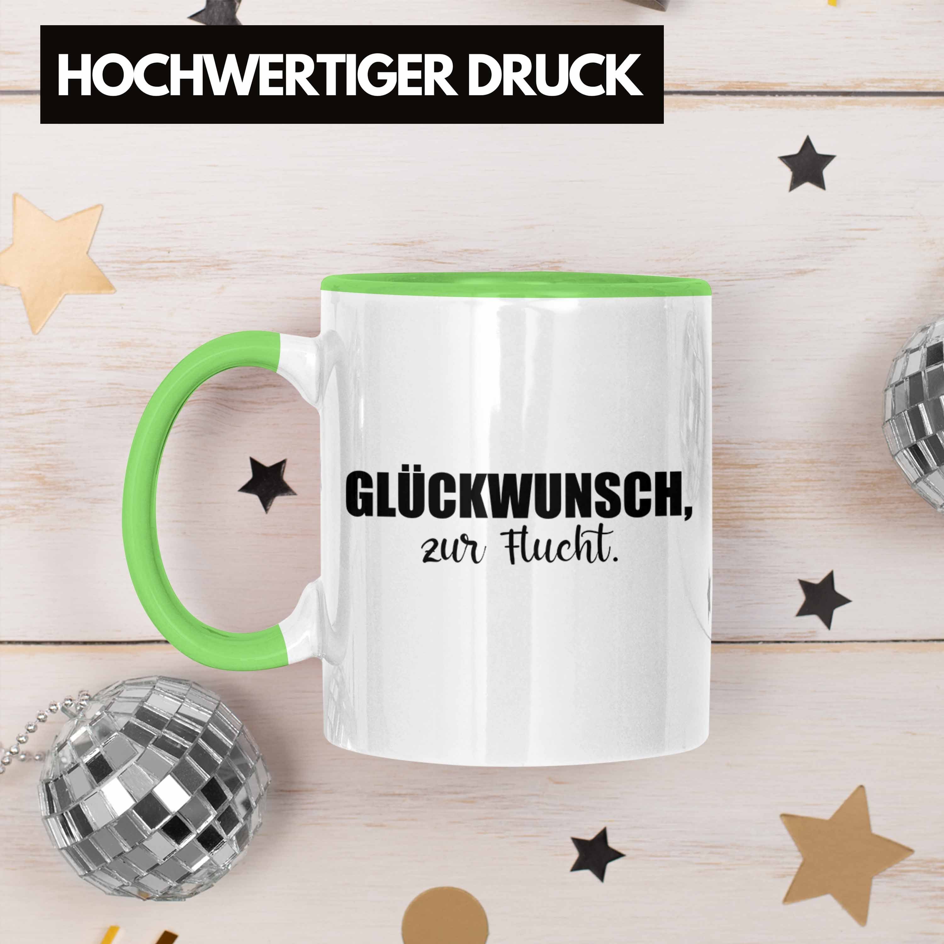 Geschenk Tasse Jobwechsel Lustig Grün Tasse Sprüche Glückwunsch Kollegin Trendation Abschiedsgeschenk Kollege Zur - Flucht