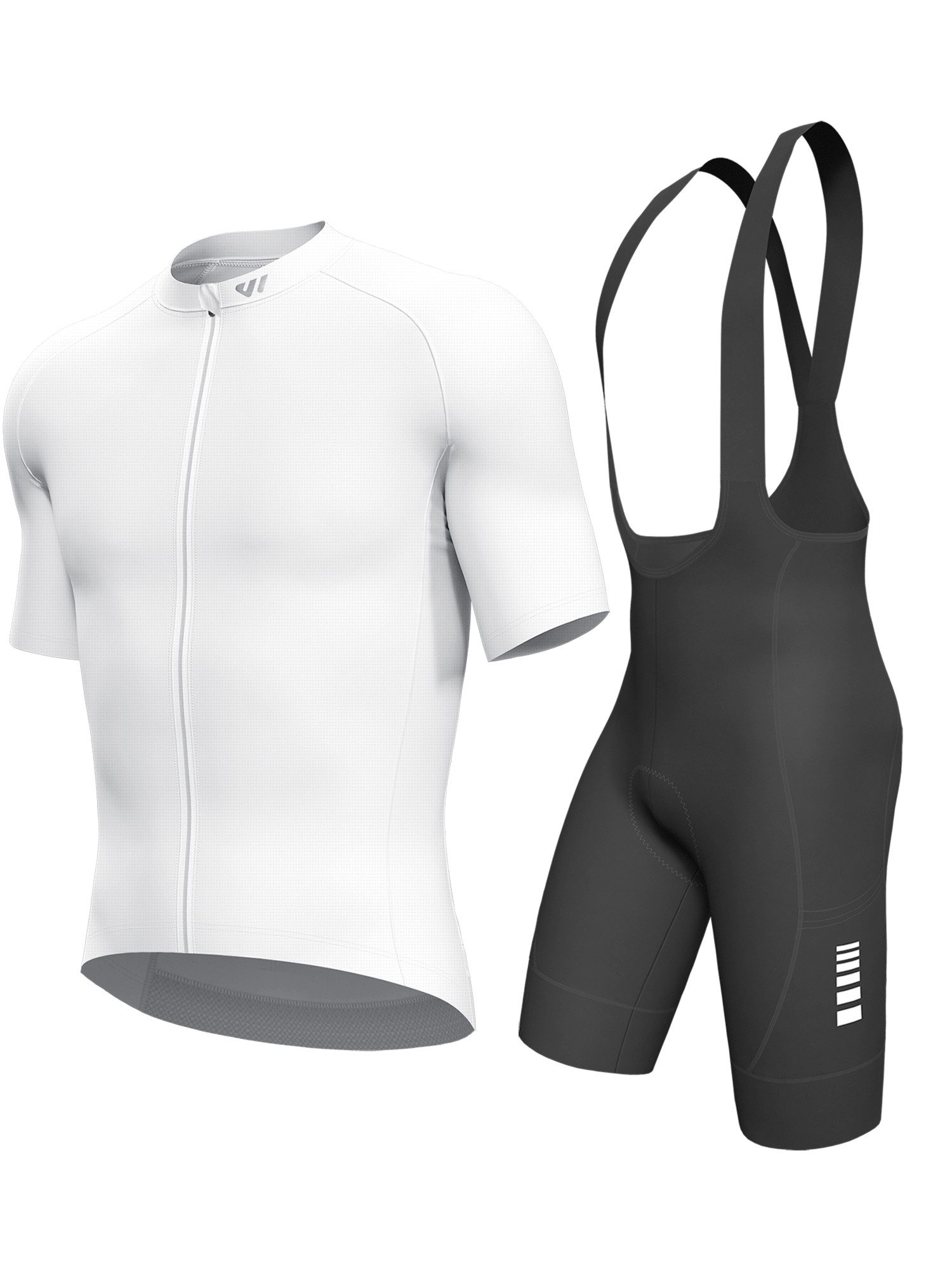 Wulibike Radtrikot Herren mit Aero-Fit, atmungsaktives Kurzarm Fahrradtrikot (2-tlg) Radsport-Set mit Y-Trägern, 6 Taschen & kompression Trägerhose