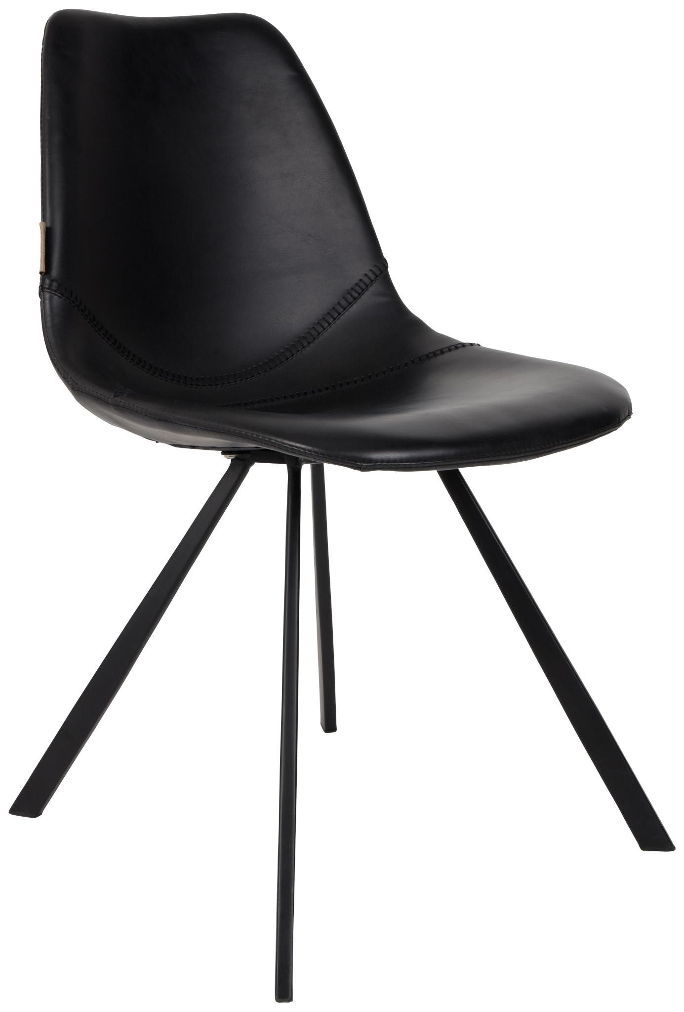 Esszimmerstuhl Esszimmerstuhl FRANKY Kunstleder Vintage schwarz von DutchBone
