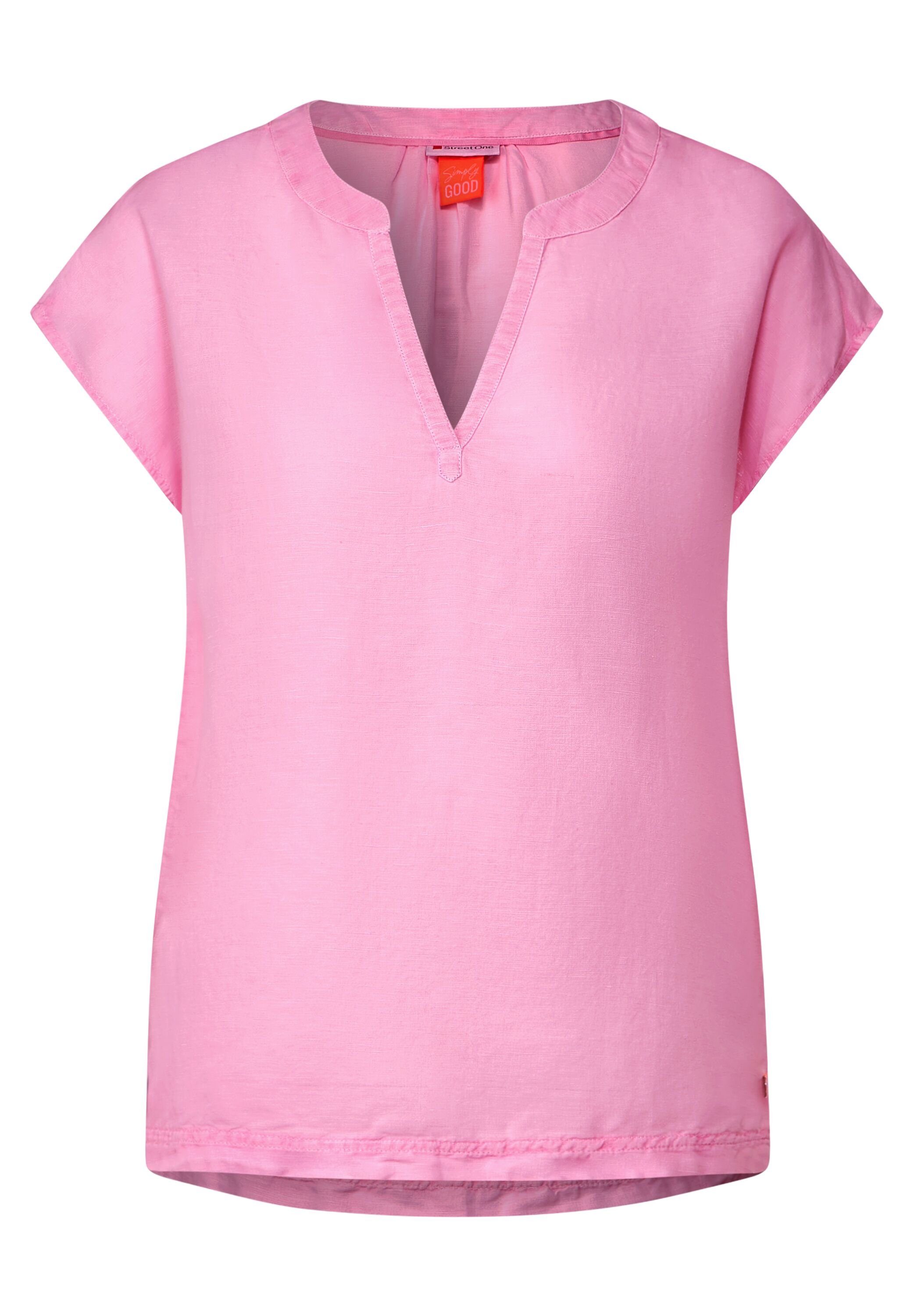 STREET ONE Shirtbluse Street in Nicht Rose Blusenshirt One Vorhanden Wild (1-tlg) Leinenmix