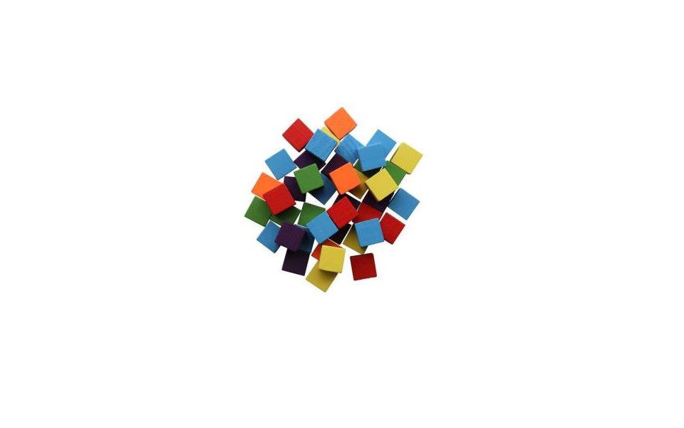 Glorex Bastelnaturmaterial Glorex Holzwürfel farbig 15 mm - 42 Stück