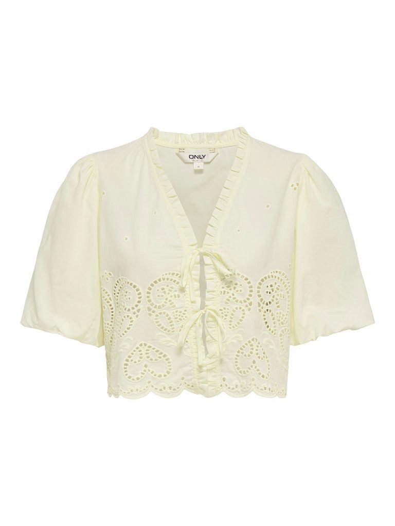 Blusenshirt ONLBRYSON S/S SHORT EMB TIE TOP WVN