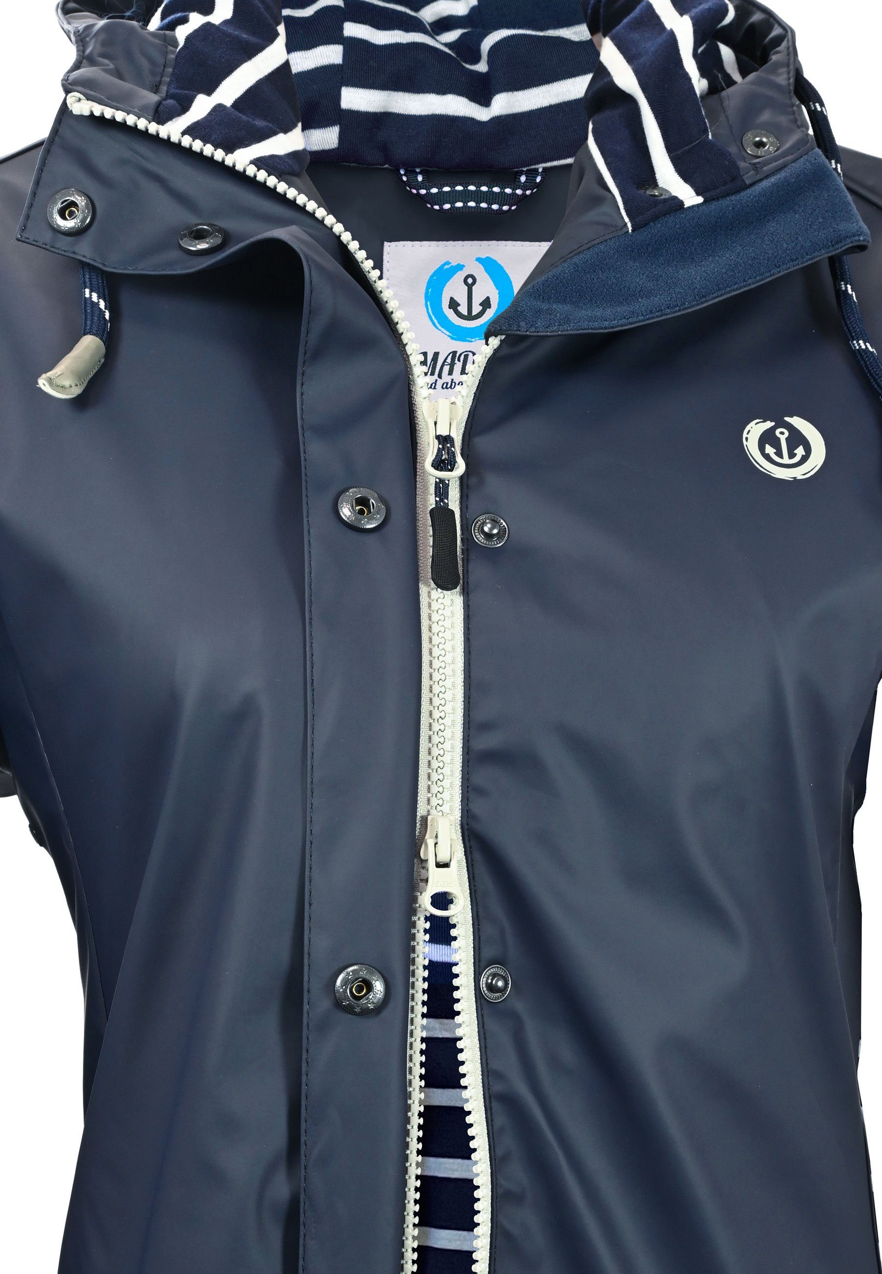 MADSea Regenjacke Friesennerz Navy maritimer Regenmantel wasserdicht und tailliert – Bild 4 von 5