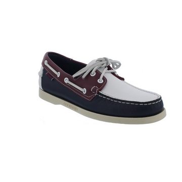 Sebago Spinnaker, Full-Grain Leather (Glattleder), Navy-Red-White, Men 70001 Bootsschuh