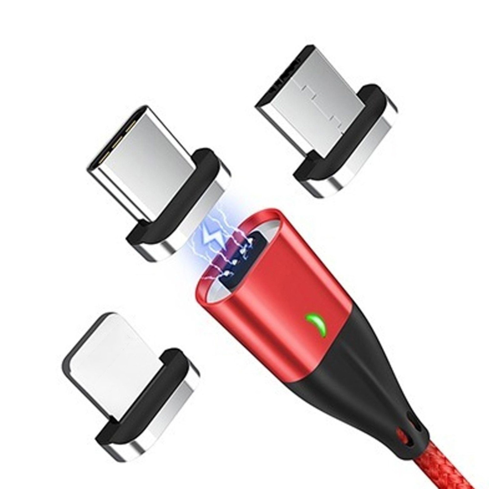 Baker AM61 magnetisches Ladekabel, Micro-USB, USB-C, Lightning, Standard-USB (100 cm), Synchronisieren, Aufladen