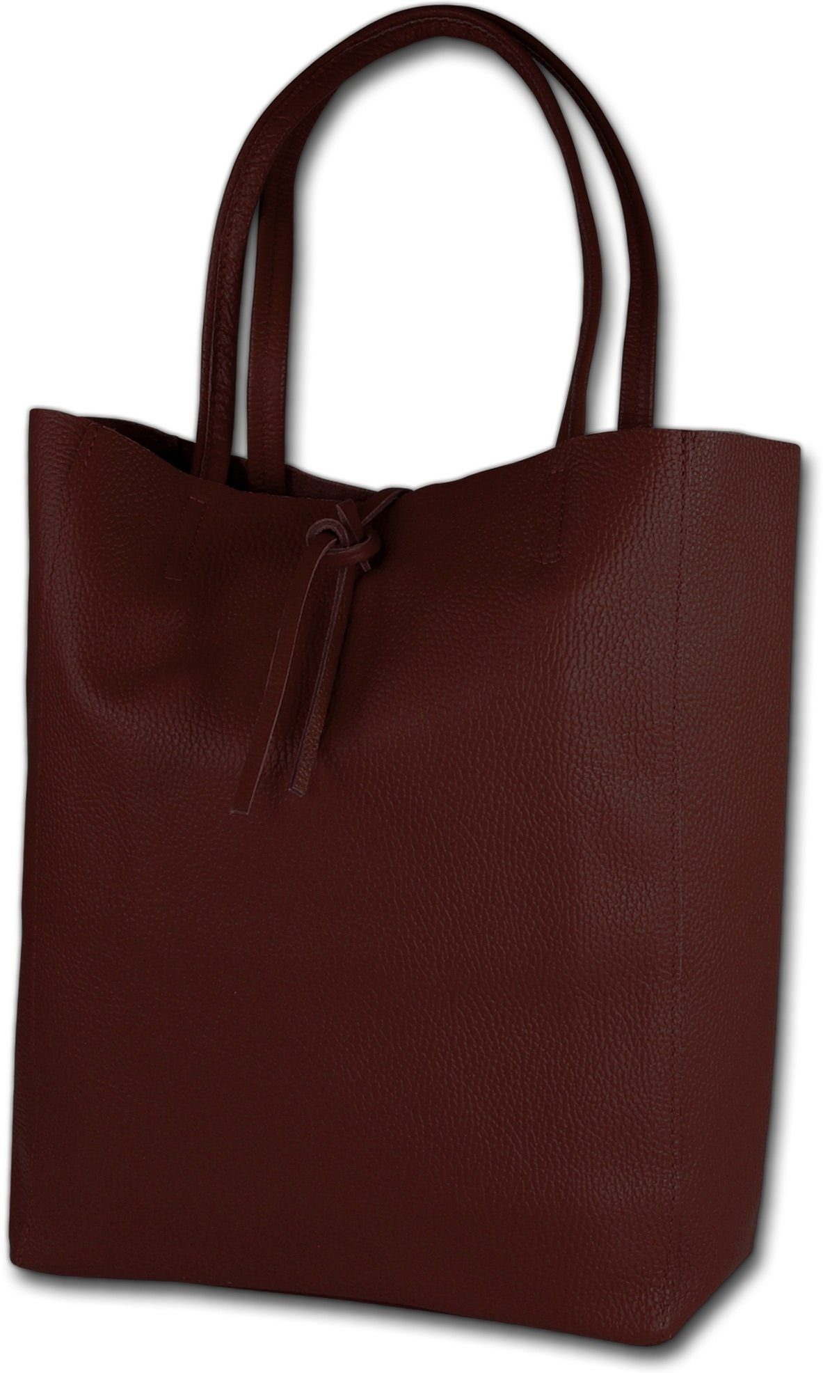 Toscanto Shopper Toscanto Shopper, Schultertasche (Schultertasche, Schultertasche), Damen Tasche Echtes Leder rot, bordeaux, Made-In Italy