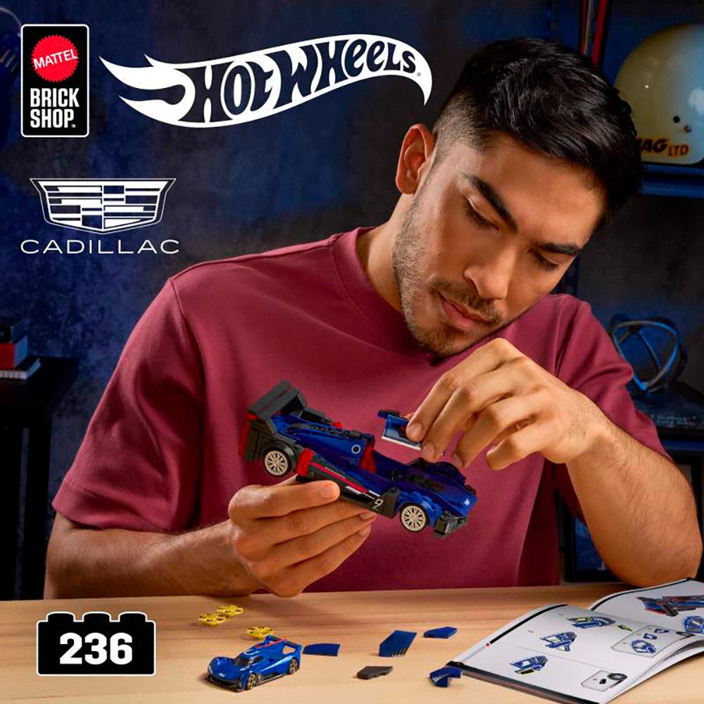 Mattel® Modellbausatz Mattel Brick Shop Hot Wheels, SPEED SERIES CADILLAC, Maßstab 1:32, (236-tlg)
