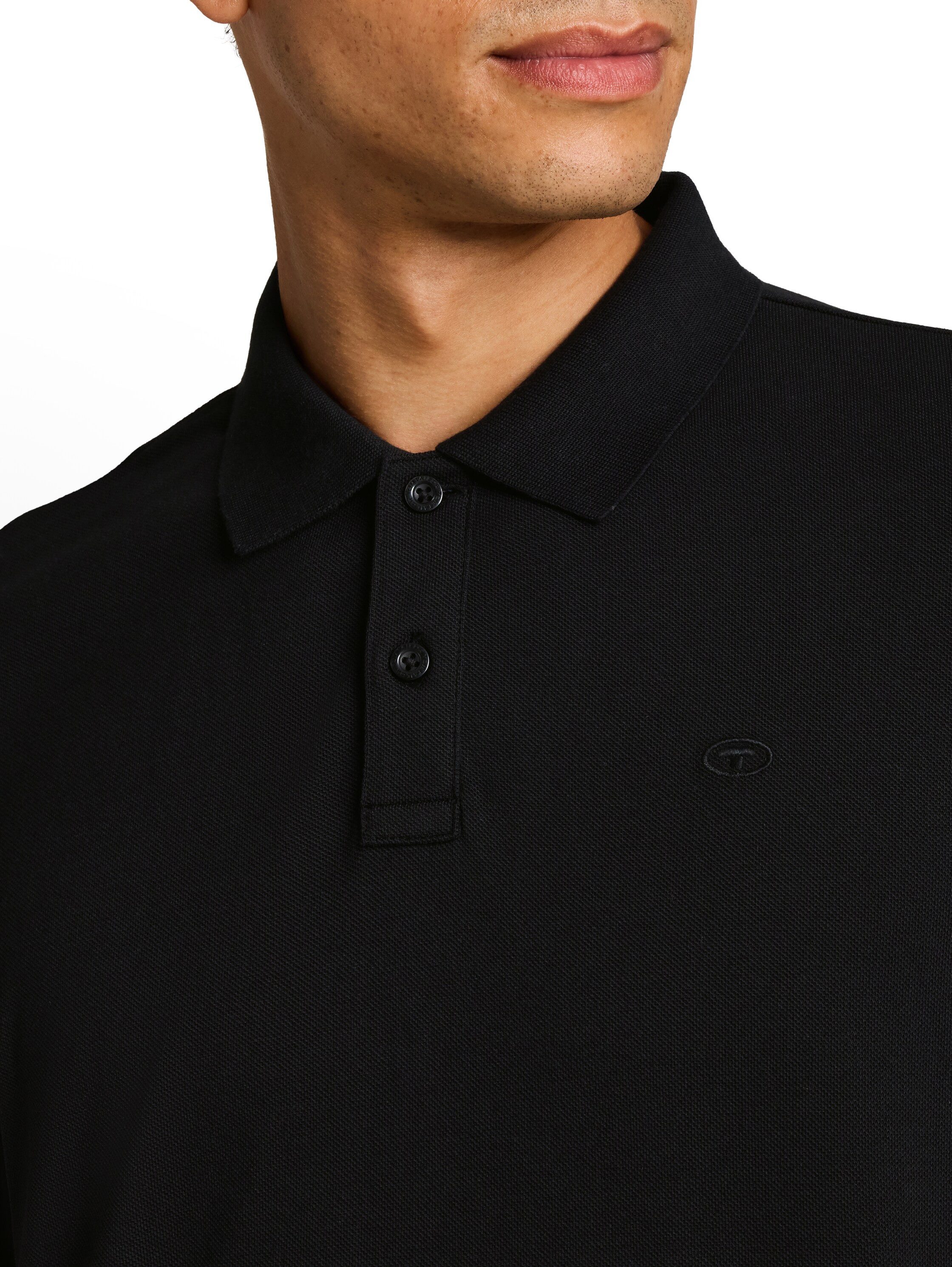 TOM TAILOR Langarm-Poloshirt mit Logo-Stickerei – Bild 3 von 5