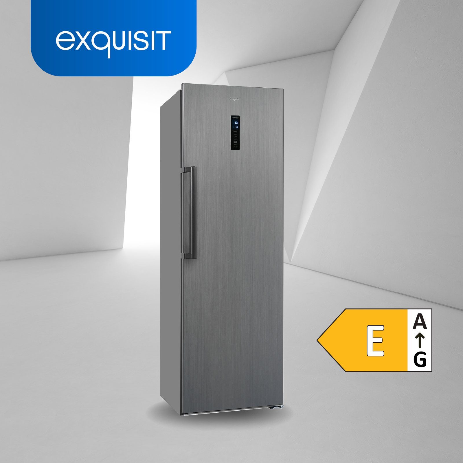 exquisit Vollraumkühlschrank KS360-V-HE-040E, 185 cm hoch, 60 cm breit, Schnell-Kühlfunktion, Urlaubsfunktion