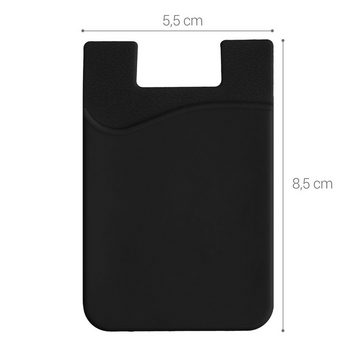 kwmobile Kartenetui 3x Kartenhalter Hülle für Smartphone (1-tlg), selbstklebend - Aufklebbare Silikon Kreditkarten Tasche - 8,5x5,5cm