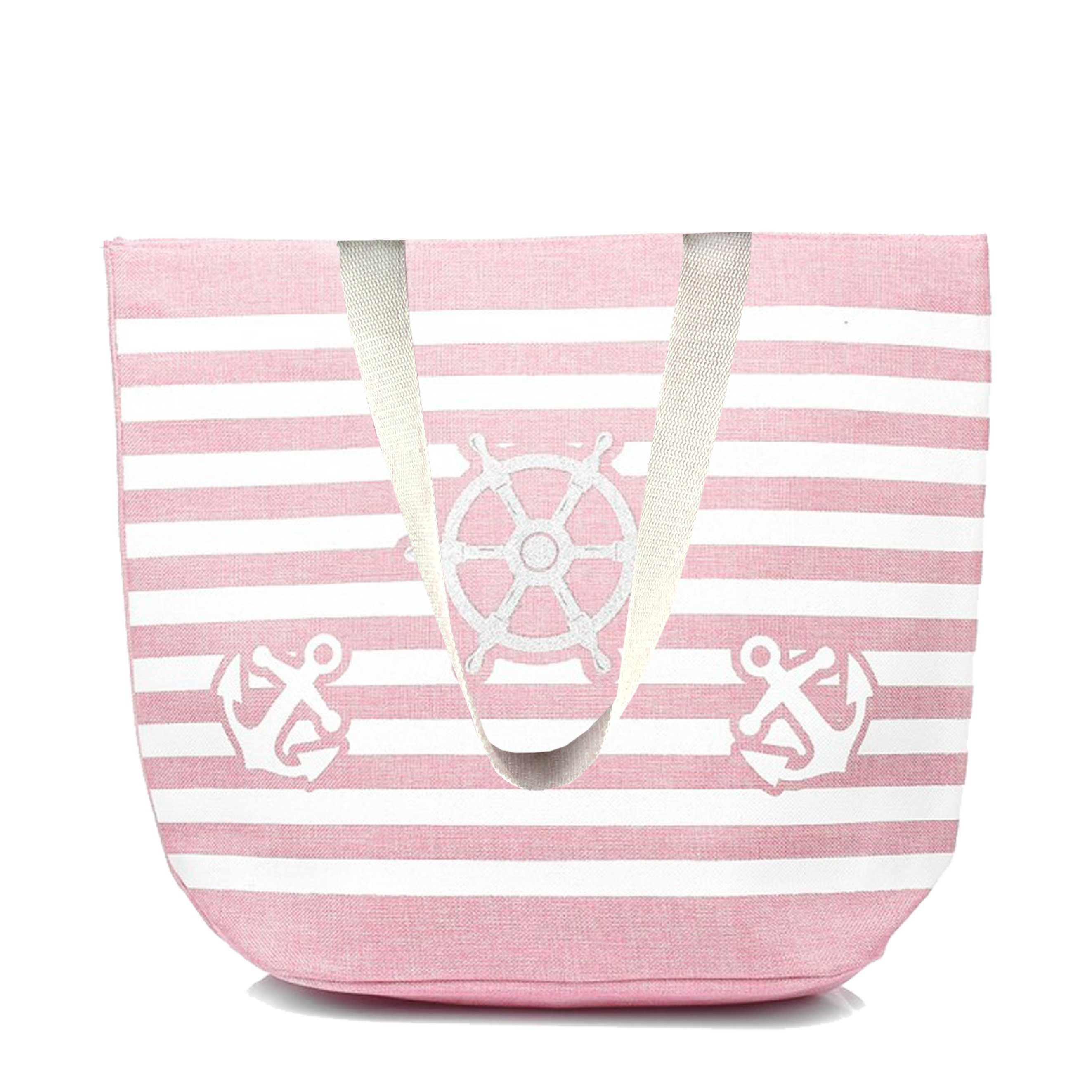 BambiniWelt by Rafael K. XL-Strandtasche Strandtasche mit Reißverschluss Beachbag Shopper Schultertasche