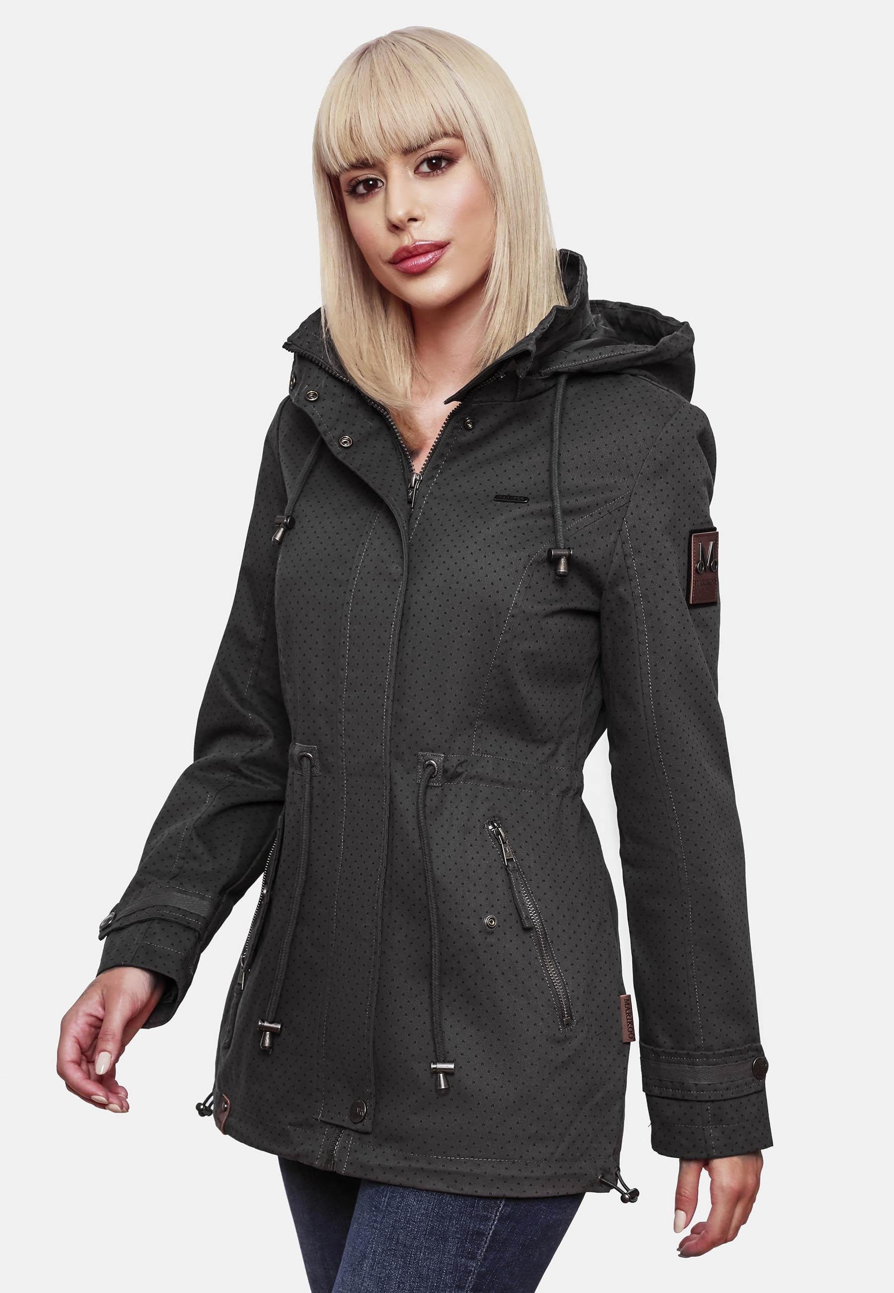 Marikoo Outdoorjacke Nyokoo modische Baumwoll Übergangsjacke mit großer Kapuze