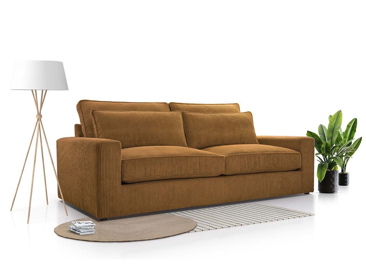 MKS MÖBEL Sofa LOCANO, Zweisitzer, modern mit losen Kissen, freistehend Orange Lincoln