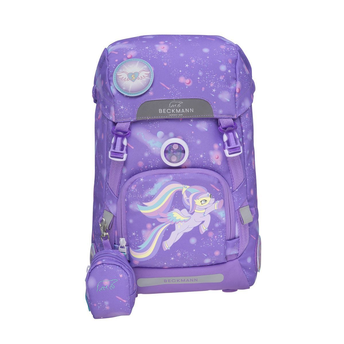 Beckmann Schulranzen Classic (6tlg., inkl. Sportrucksack, Federmäppchen, Schlamperrolle und Buttons)