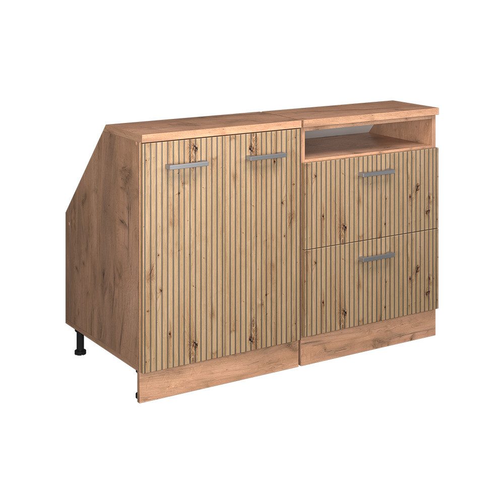 Vicco Kommode Rion, Artisan-Eiche/Goldkraft Eiche, 120 cm 2er Set Schrankkorpuss ... (2 St)