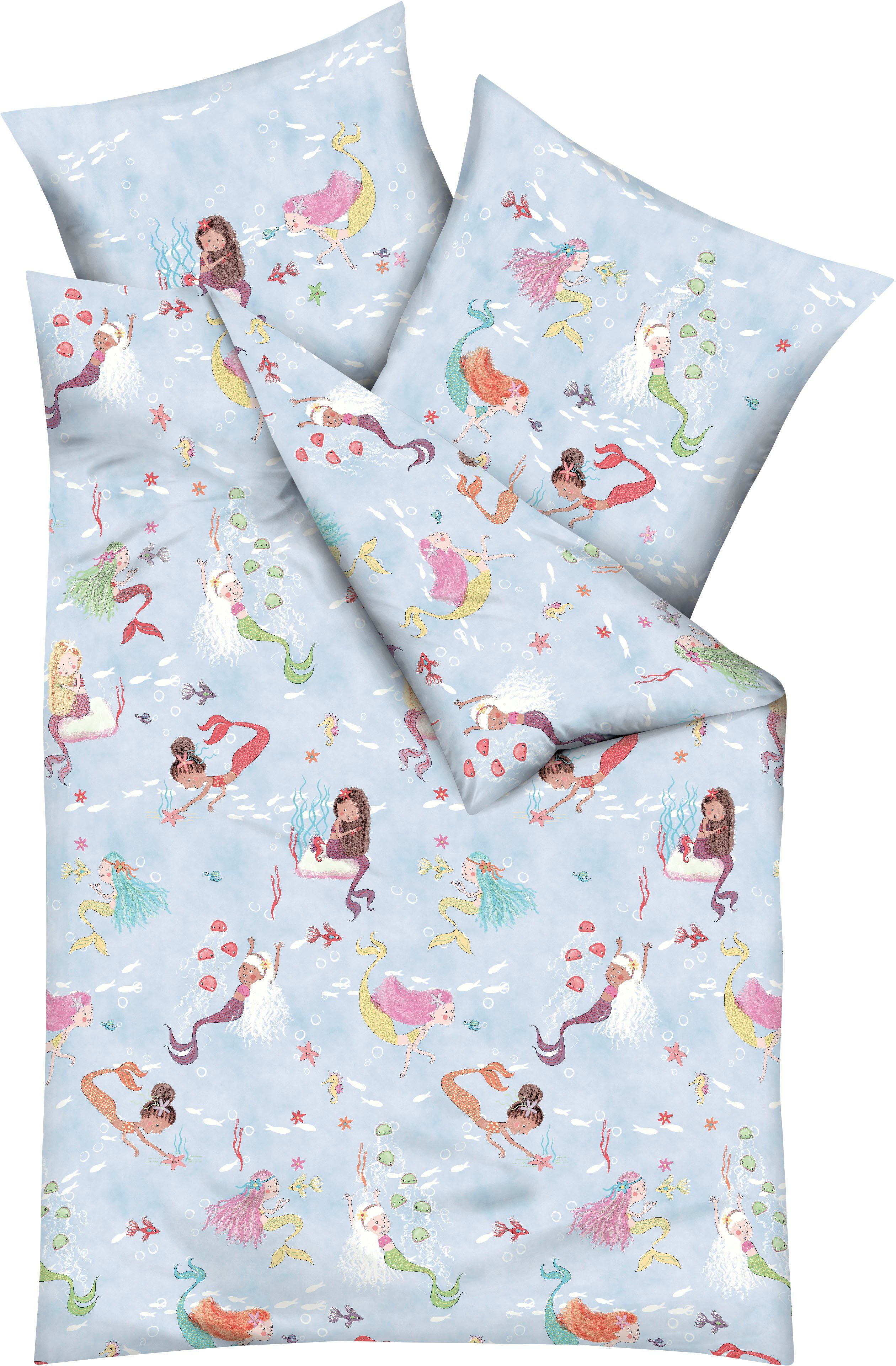 Kaeppel Kinderbettwäsche Mermaids, Feinbiber, 2 teilig, günstig online kaufen